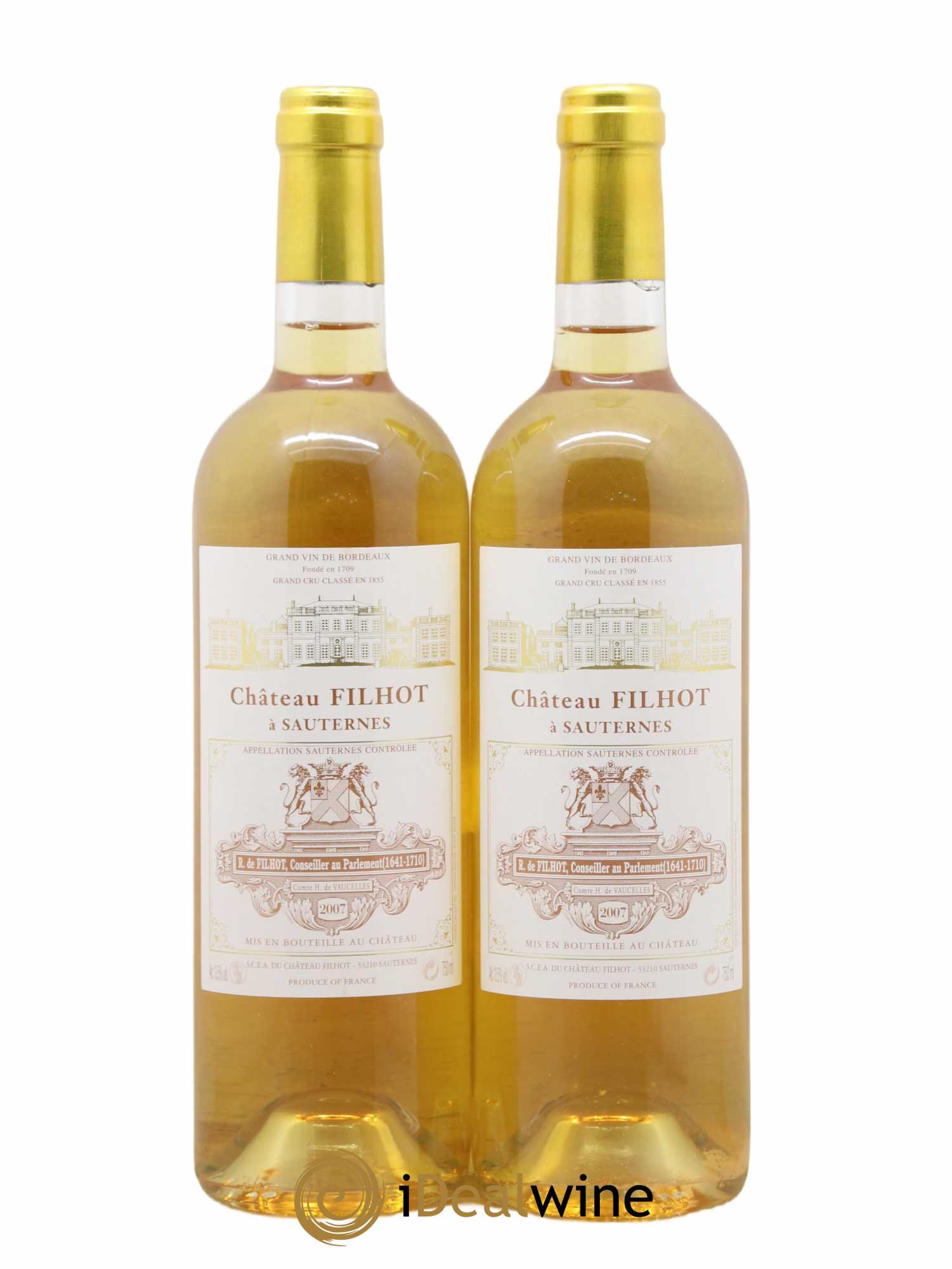 Château Filhot 2ème Grand Cru Classé 2007 - Lotto di 2 bottiglie - 0