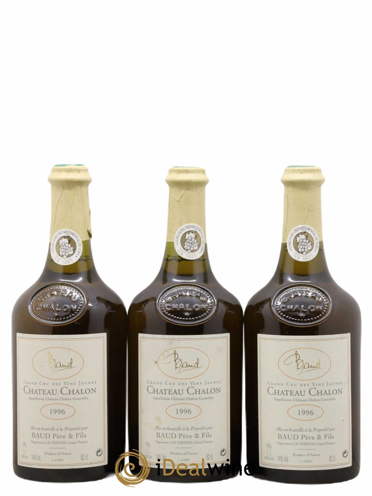 Château-Chalon Le Vernois Baud Pere Et Fils 1996 - Posten von 3 Flaschen - 0