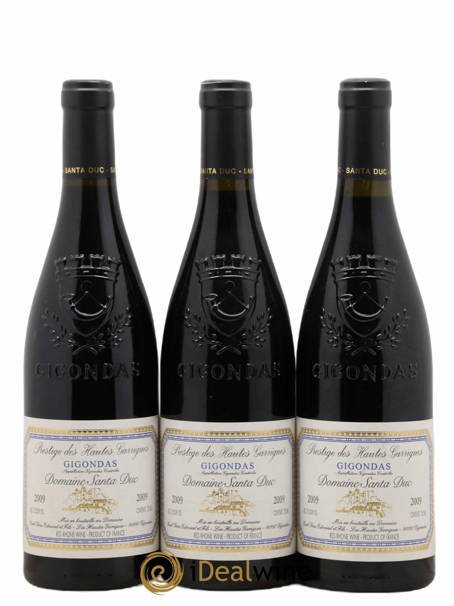 Gigondas Santa Duc (Domaine) Hautes Garrigues Famille Gras 2009 - Lotto di 3 bottiglie - 0