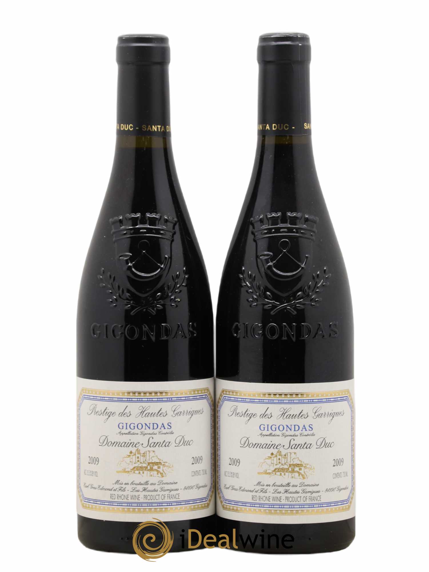 Gigondas Santa Duc (Domaine) Hautes Garrigues Famille Gras 2009 - Lotto di 2 bottiglie - 0