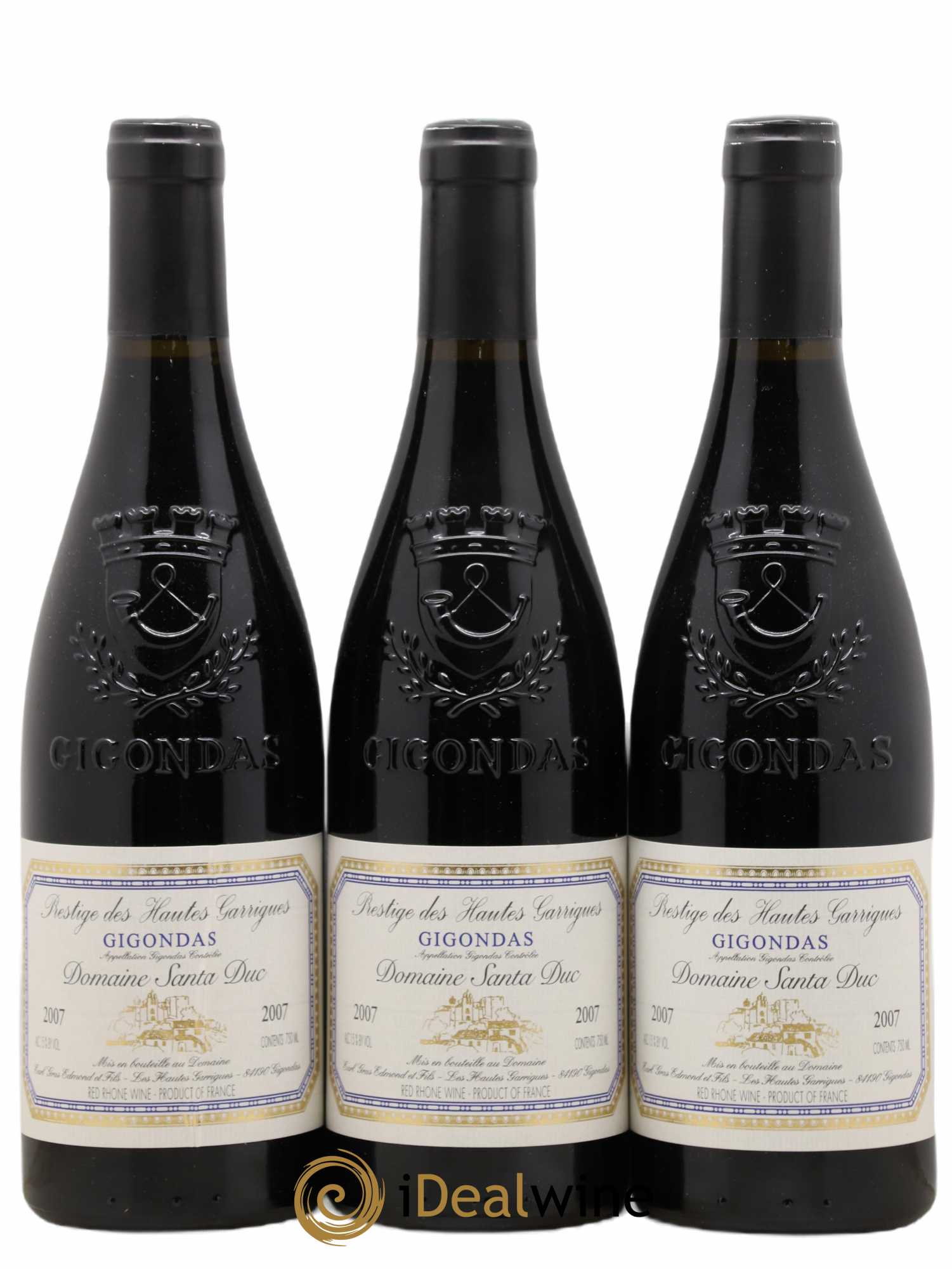Gigondas Santa Duc (Domaine) Hautes Garrigues Famille Gras 2007 - Lot de 3 bouteilles - 0