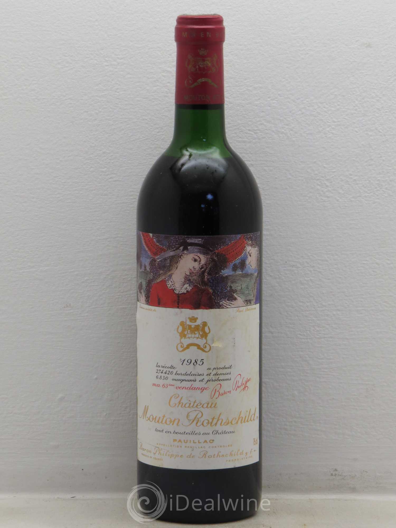 Château Mouton Rothschild 1er Grand Cru Classé 1985 - Lot de 1 bouteille - 0