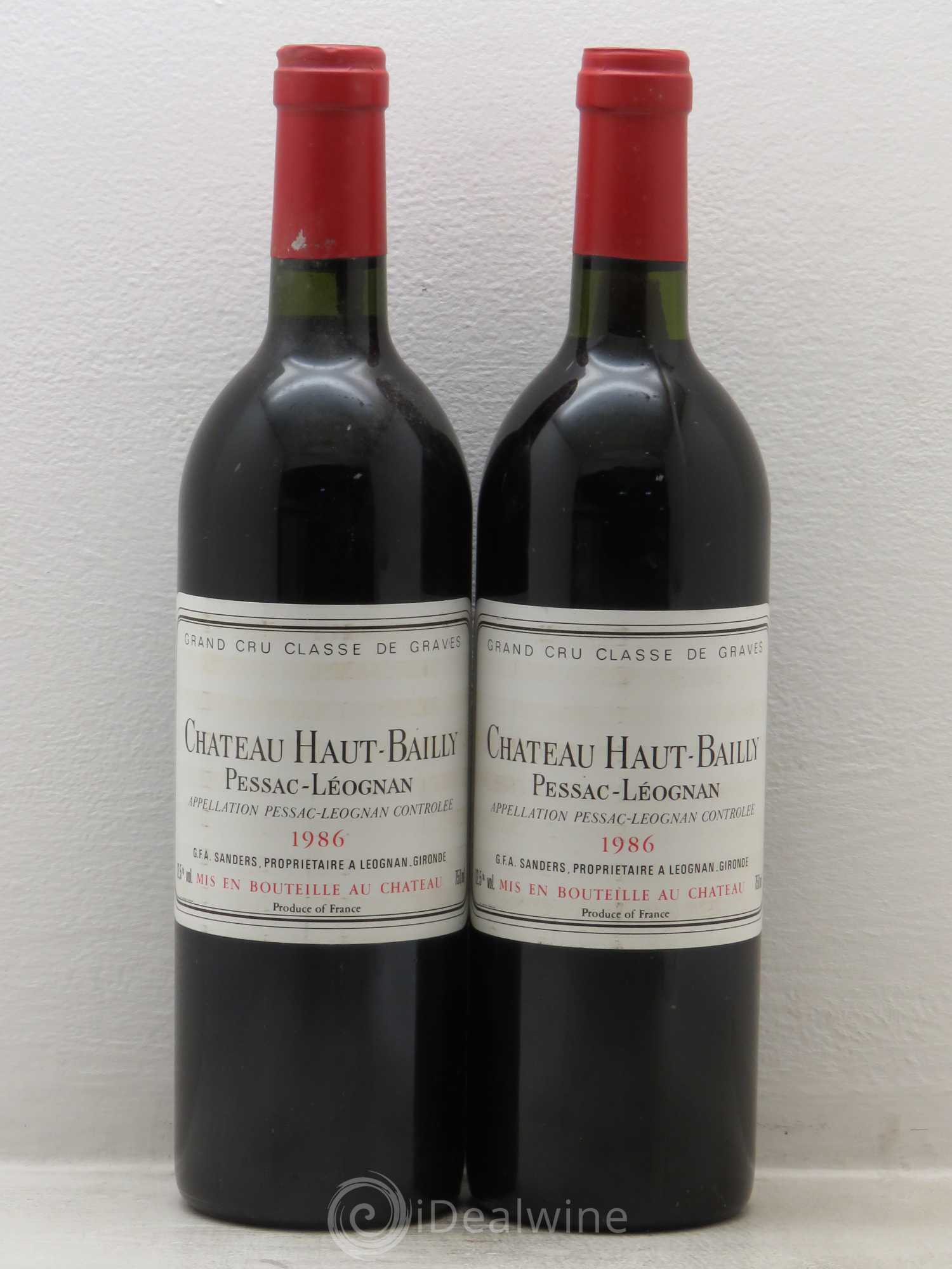Château Haut-Bailly Cru Classé de Graves 1986 - Lot de 2 bouteilles - 0