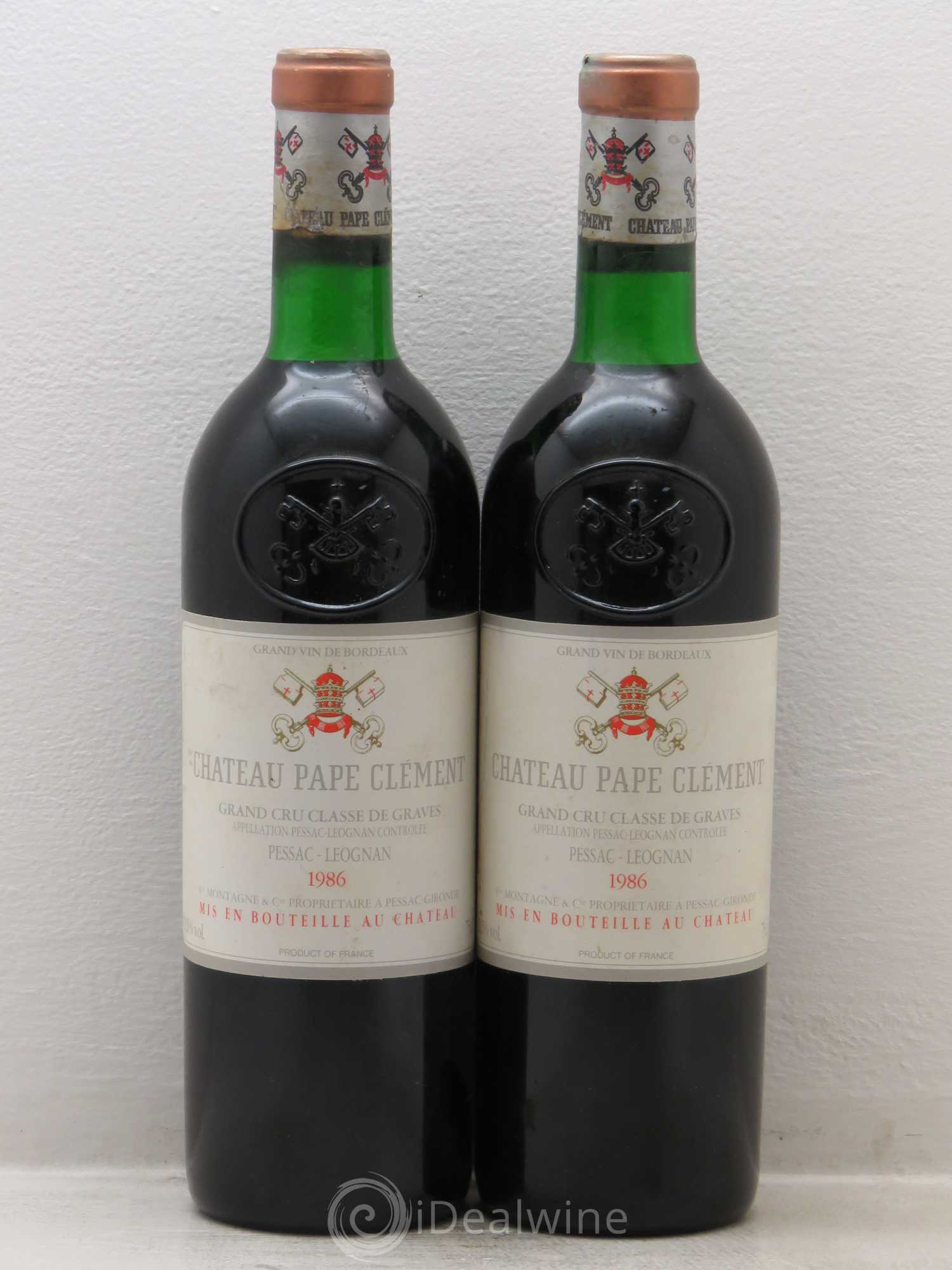 Château Pape Clément Cru Classé de Graves 1986 - Lot de 2 bouteilles - 0