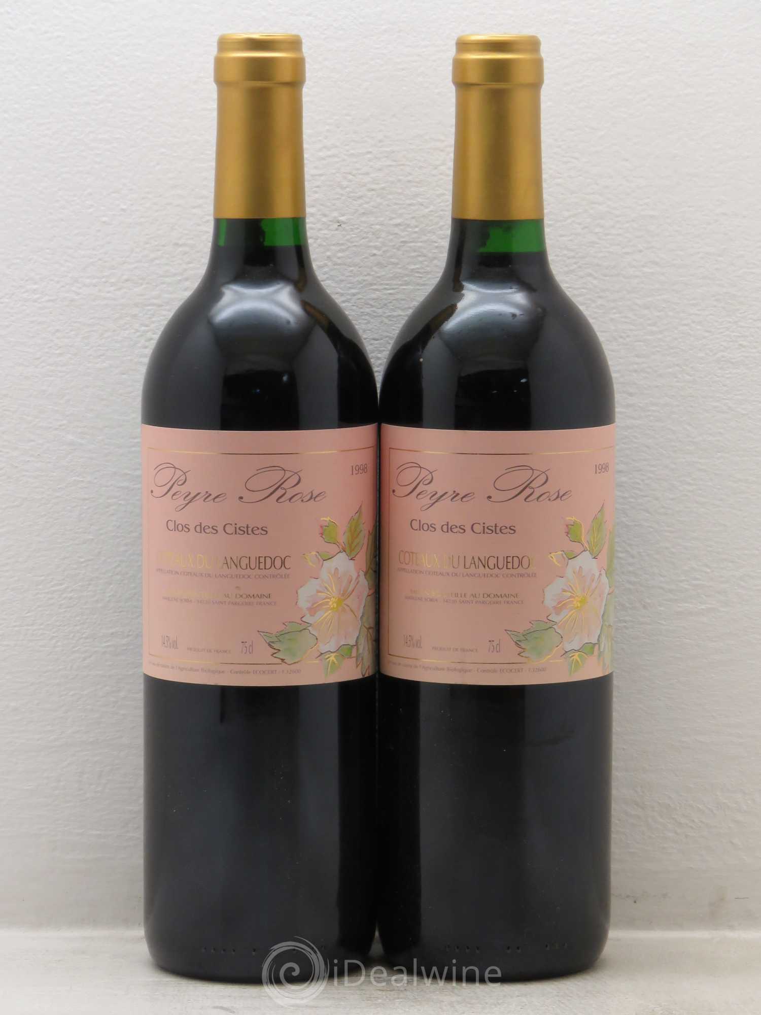 Vin de France (anciennement Coteaux du Languedoc) Domaine Peyre Rose Les Cistes Marlène Soria 1998 - Lot de 2 bouteilles - 0