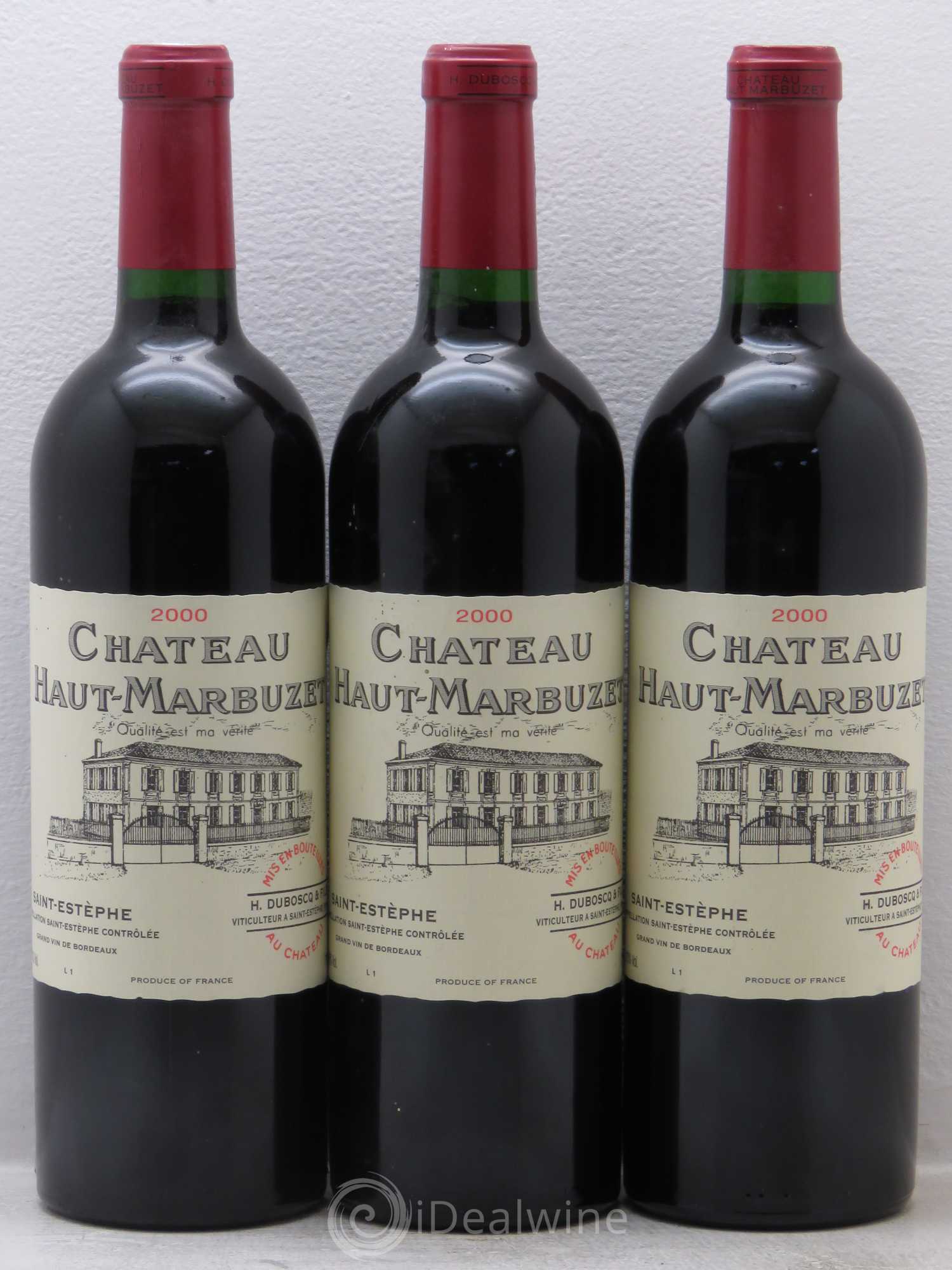 Château Haut Marbuzet 2000 - Lot de 3 bouteilles - 0