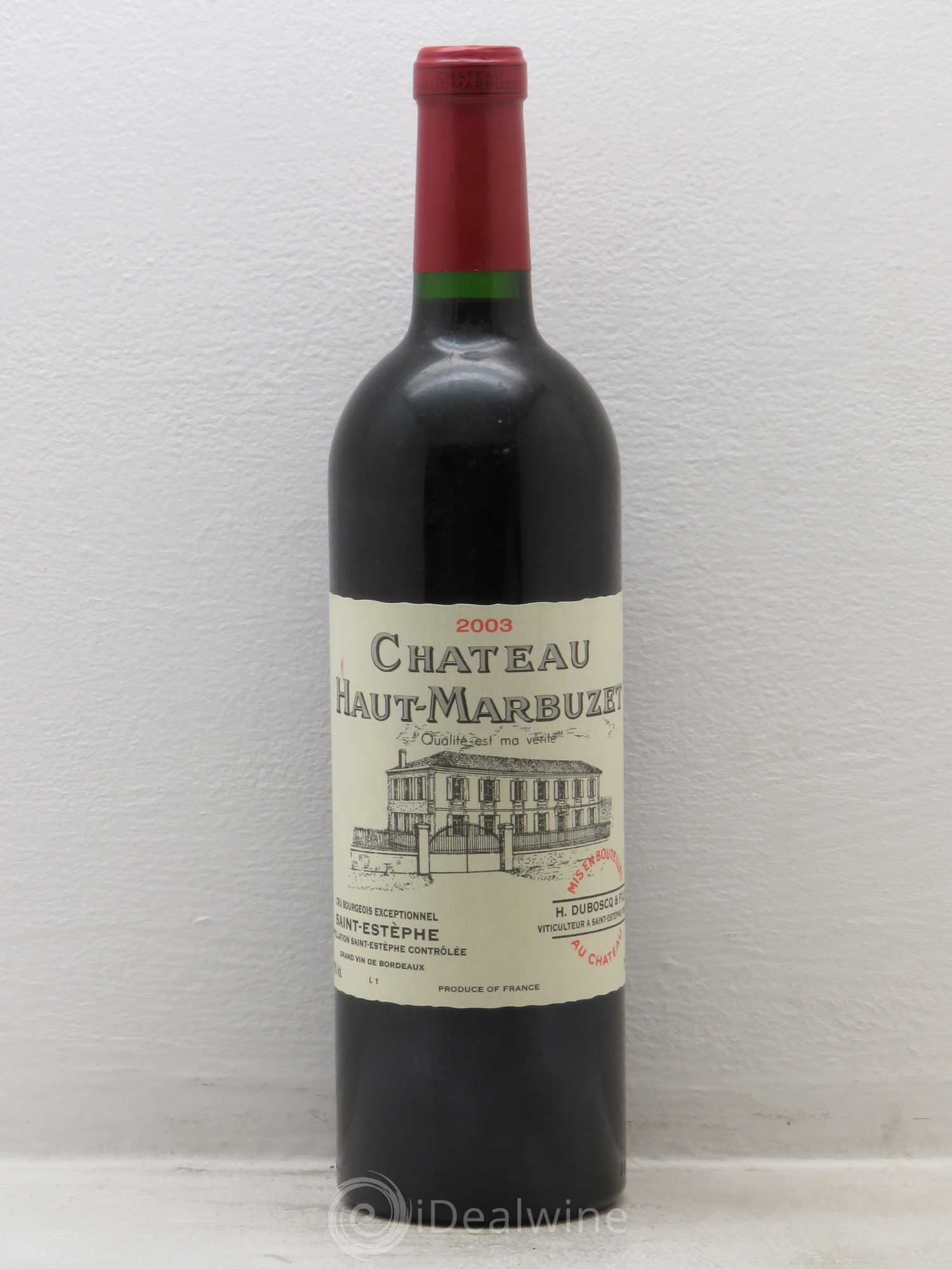 Château Haut Marbuzet 2003 - Lot de 12 bouteilles - 0