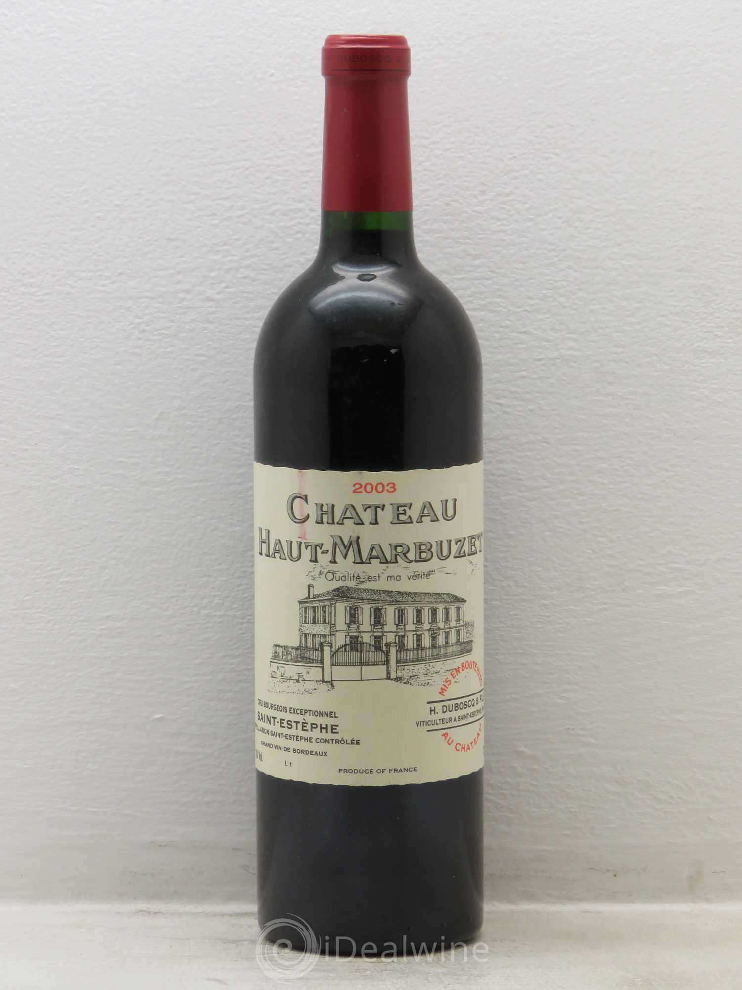 Château Haut Marbuzet 2003 - Lot de 1 bouteille - 0