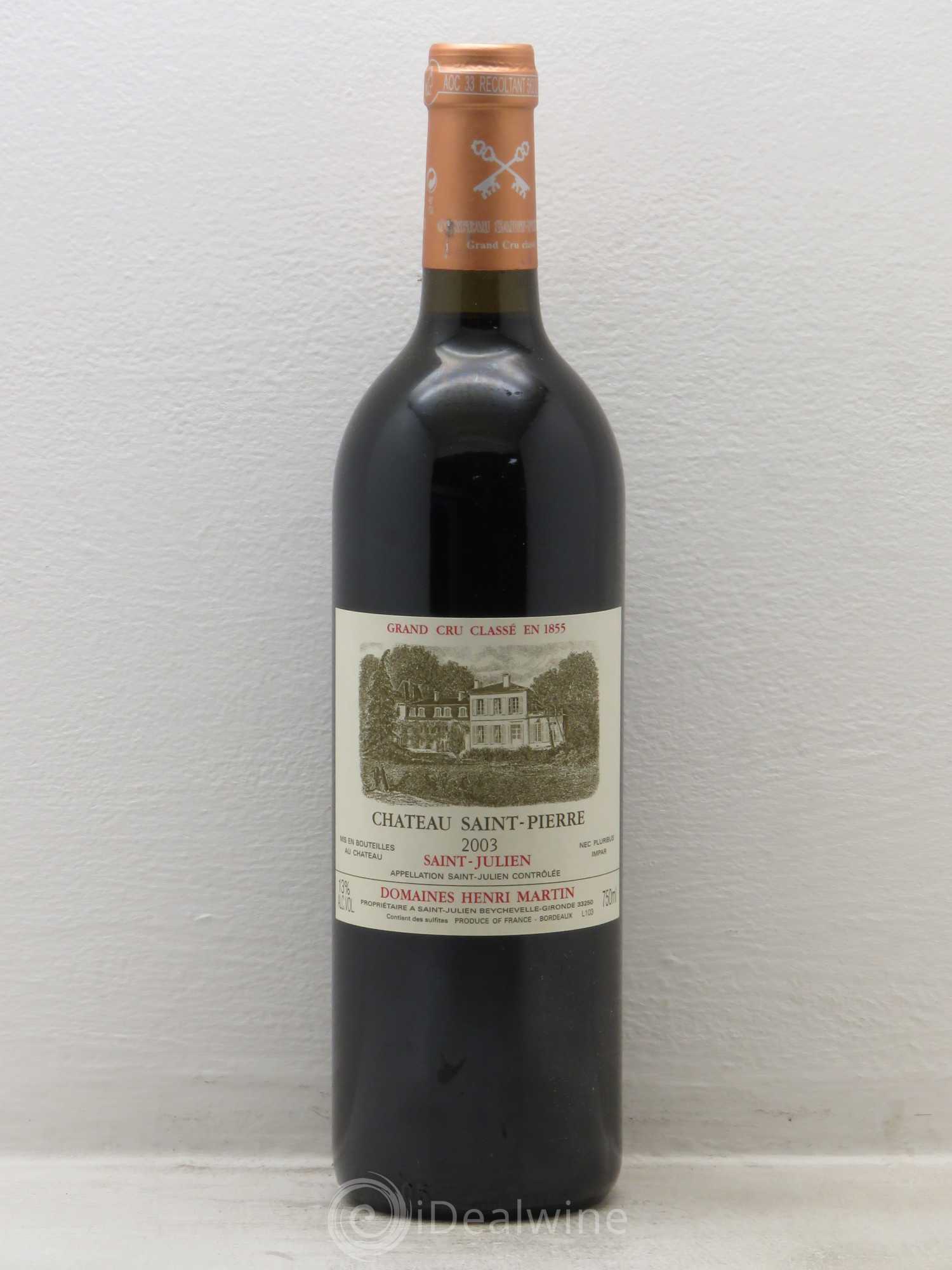 Château Saint-Pierre 4ème Grand Cru Classé 2003 - Lot de 6 bouteilles - 0