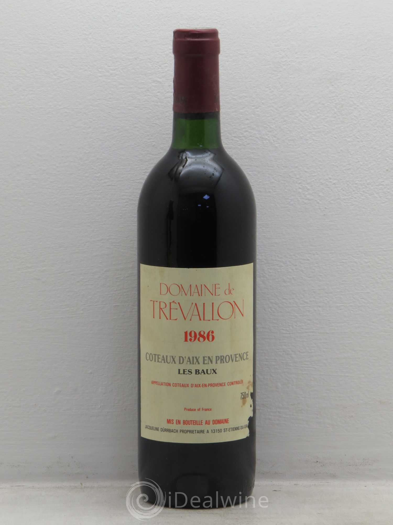 Coteaux d'Aix-en-Provence Trévallon (Domaine de) Eloi Dürrbach 1986 - Lot de 1 bouteille - 0