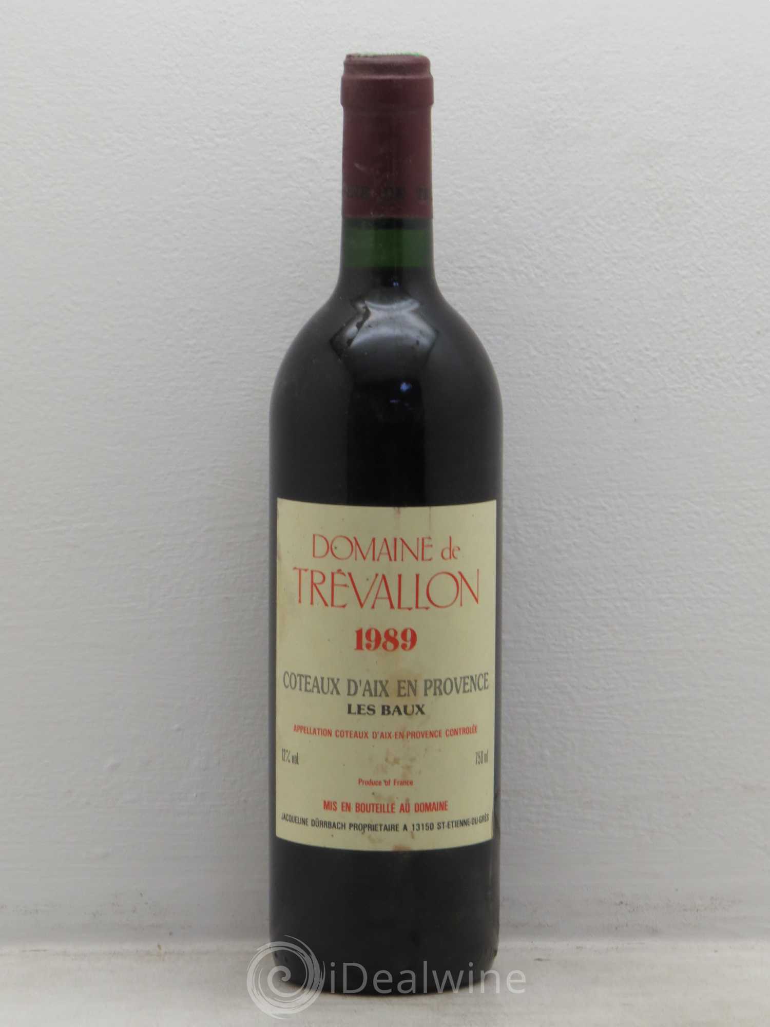 Coteaux d'Aix-en-Provence Trévallon (Domaine de) Eloi Dürrbach 1989 - Lot de 1 bouteille - 0