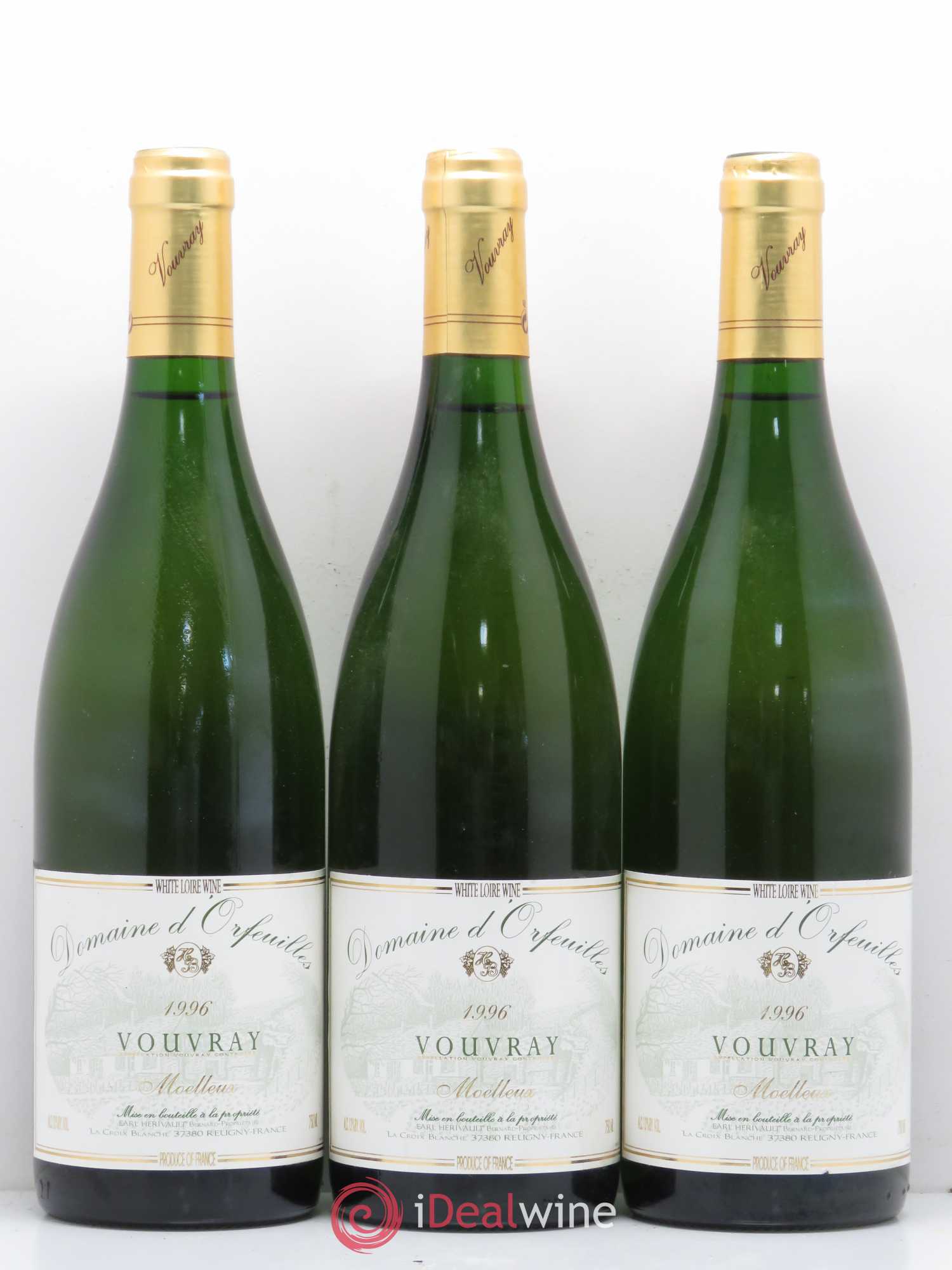 Vouvray Domaine d'Orfeuilles 1996 - Lotto di 3 bottiglie - 0
