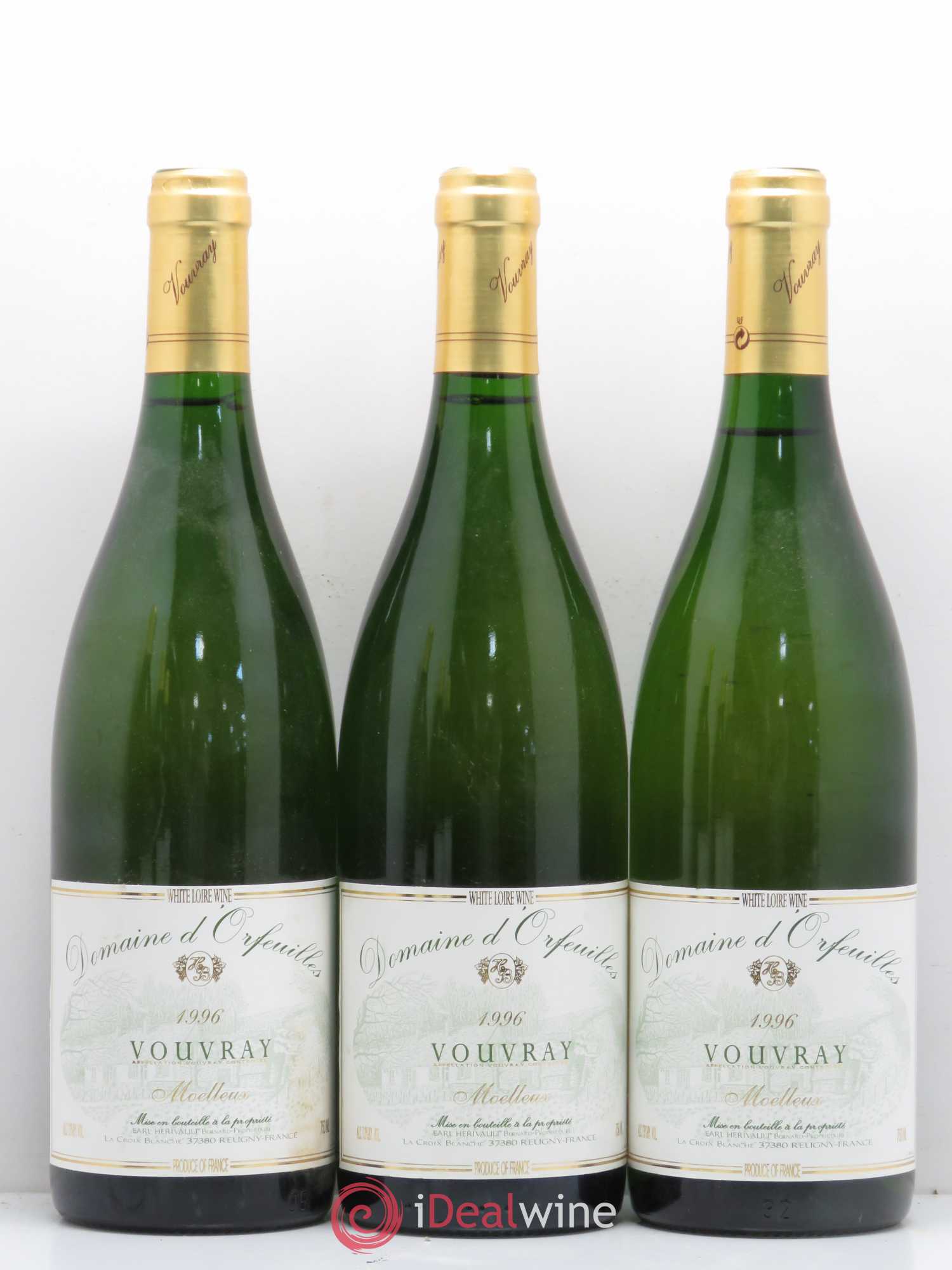 Vouvray Domaine d'Orfeuilles 1996 - Lotto di 3 bottiglie - 0