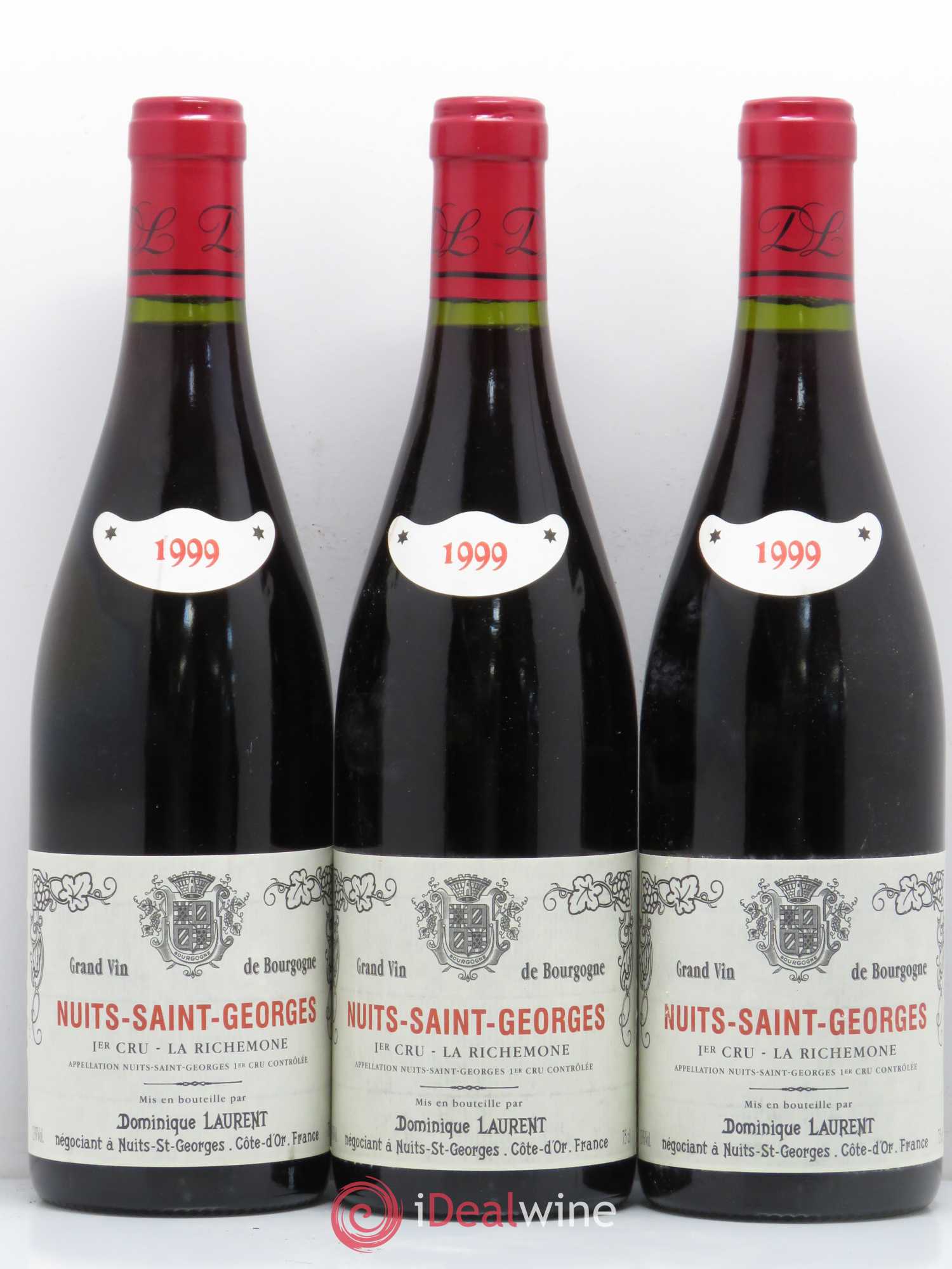 Nuits-Saint-Georges 1er Cru La Richemone Dominique Laurent 1999 - Lot de 3 bouteilles - 0
