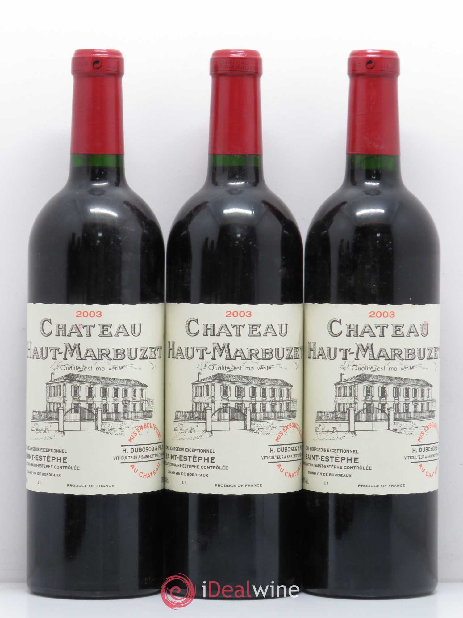 Château Haut Marbuzet 2003 - Lot de 6 bouteilles - 1