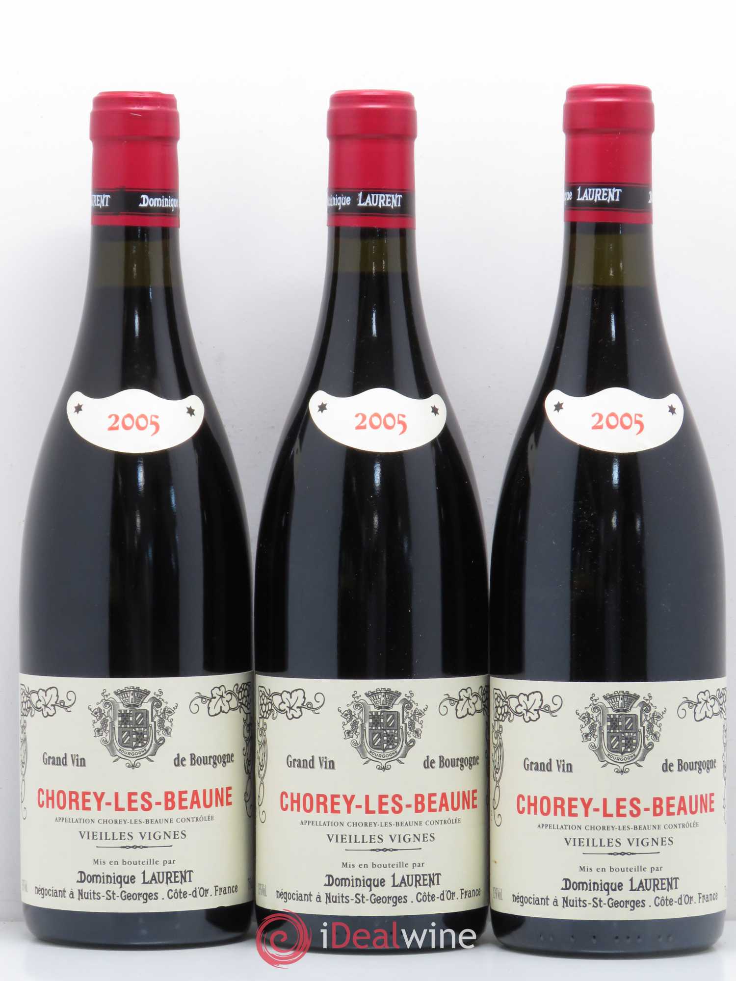 Chorey-lès-Beaune Vieilles Vignes Dominique Laurent 2005 - Lot de 3 bouteilles - 0