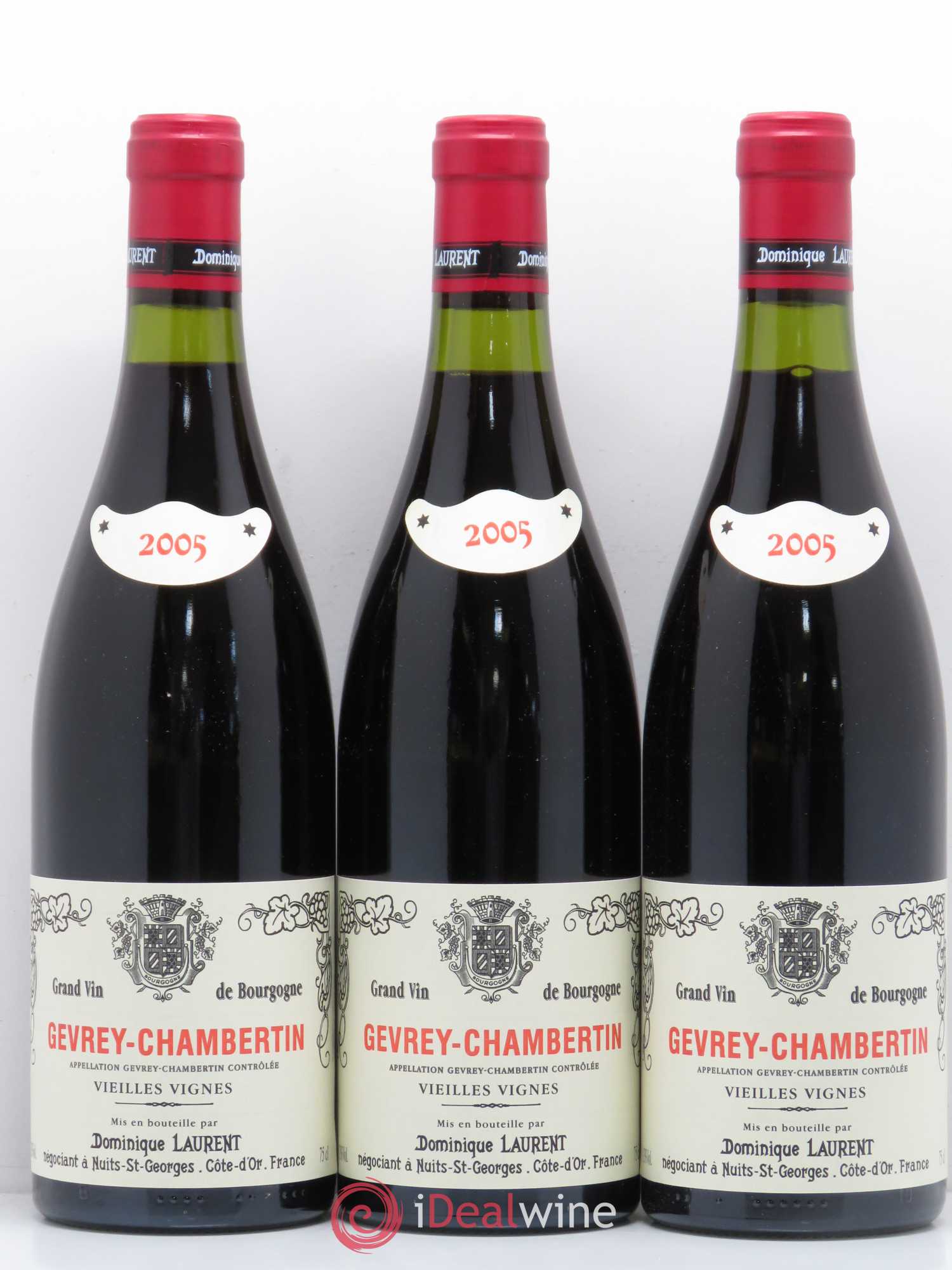 Gevrey-Chambertin Vieilles vignes Dominique Laurent 2005 - Lot de 3 bouteilles - 0