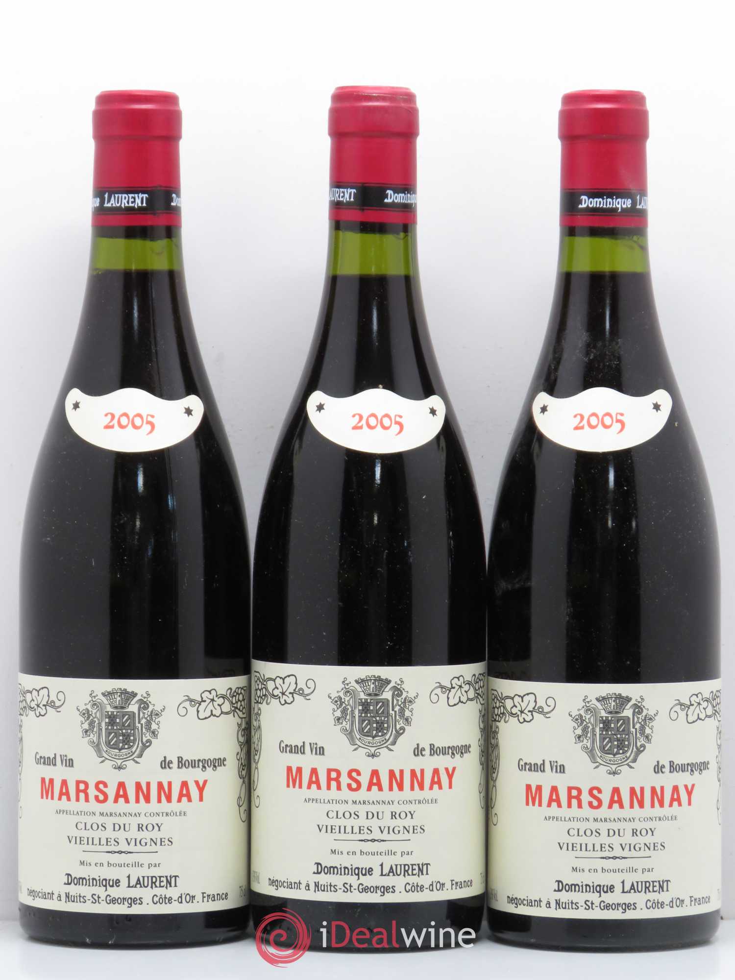 Marsannay Vieilles vignes Dominique Laurent Clos du Roy 2005 - Lot de 3 bouteilles - 0