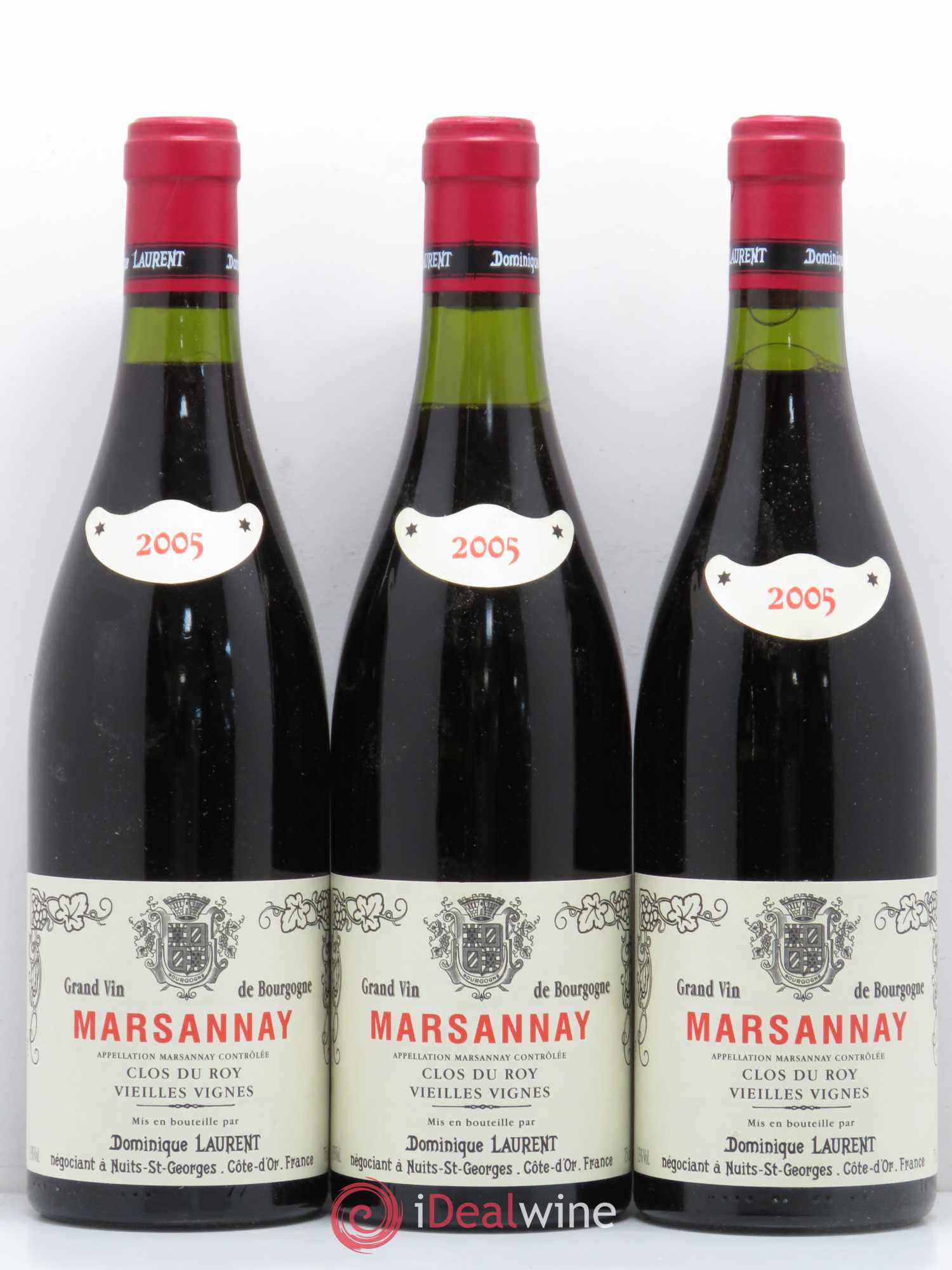 Marsannay Vieilles vignes Dominique Laurent Clos du Roy 2005 - Lot de 3 bouteilles - 0
