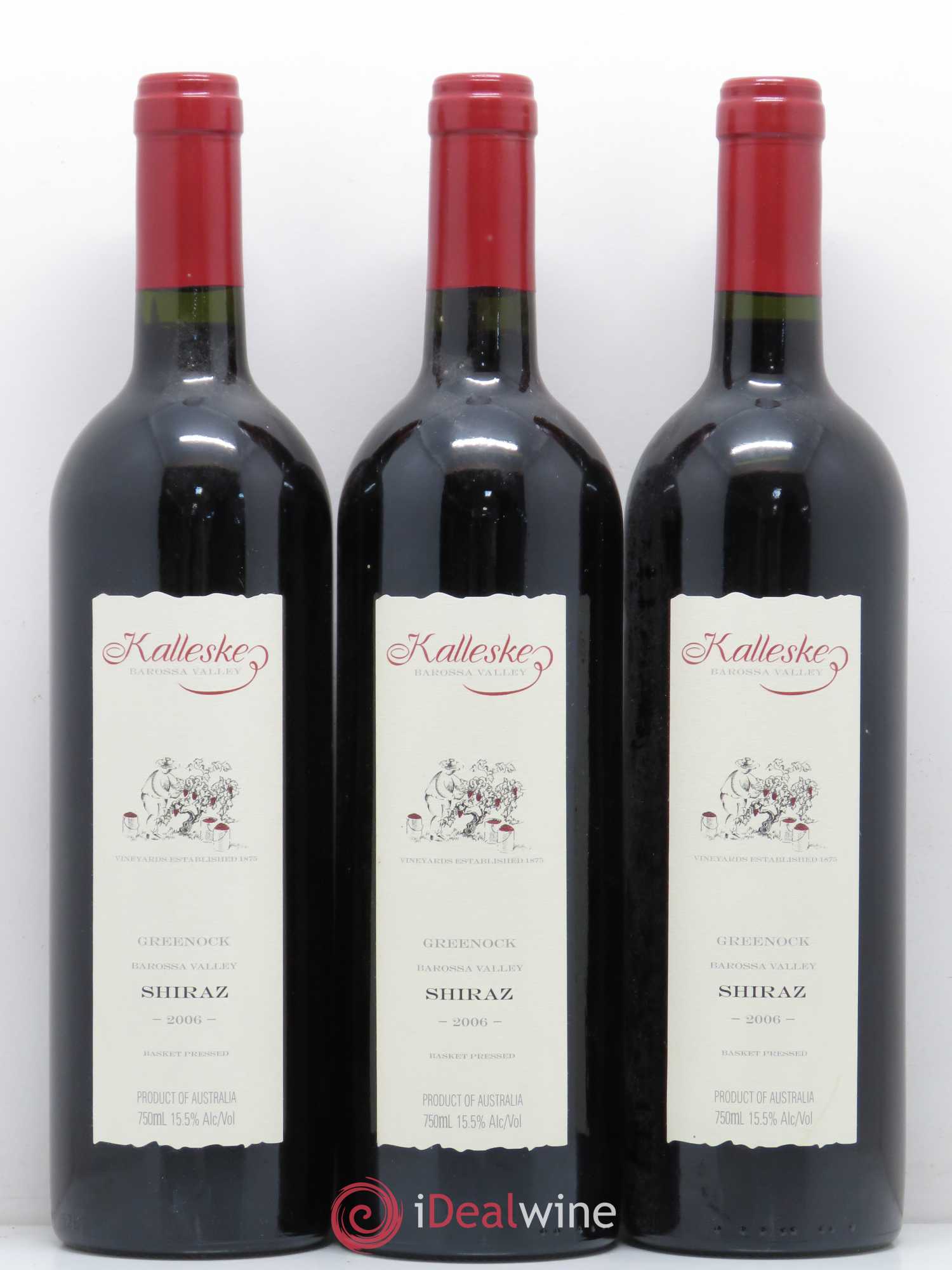 Divers Barossa valley Greenock Shiraz Kalleske 2006 - Posten von 3 Flaschen - 0