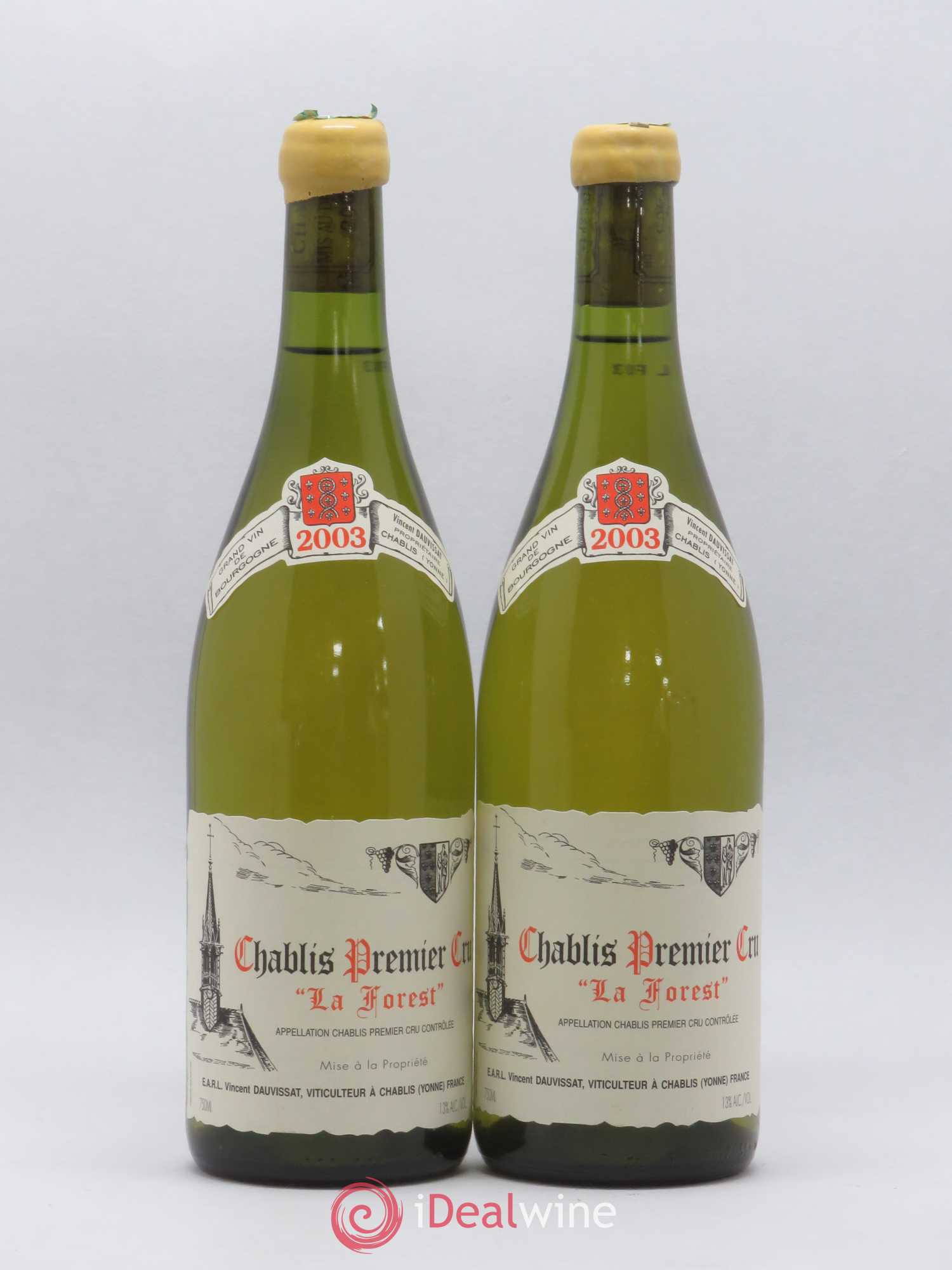 Chablis 1er Cru La Forest Vincent Dauvissat (Domaine) 2003 - Lot de 2 bouteilles - 0