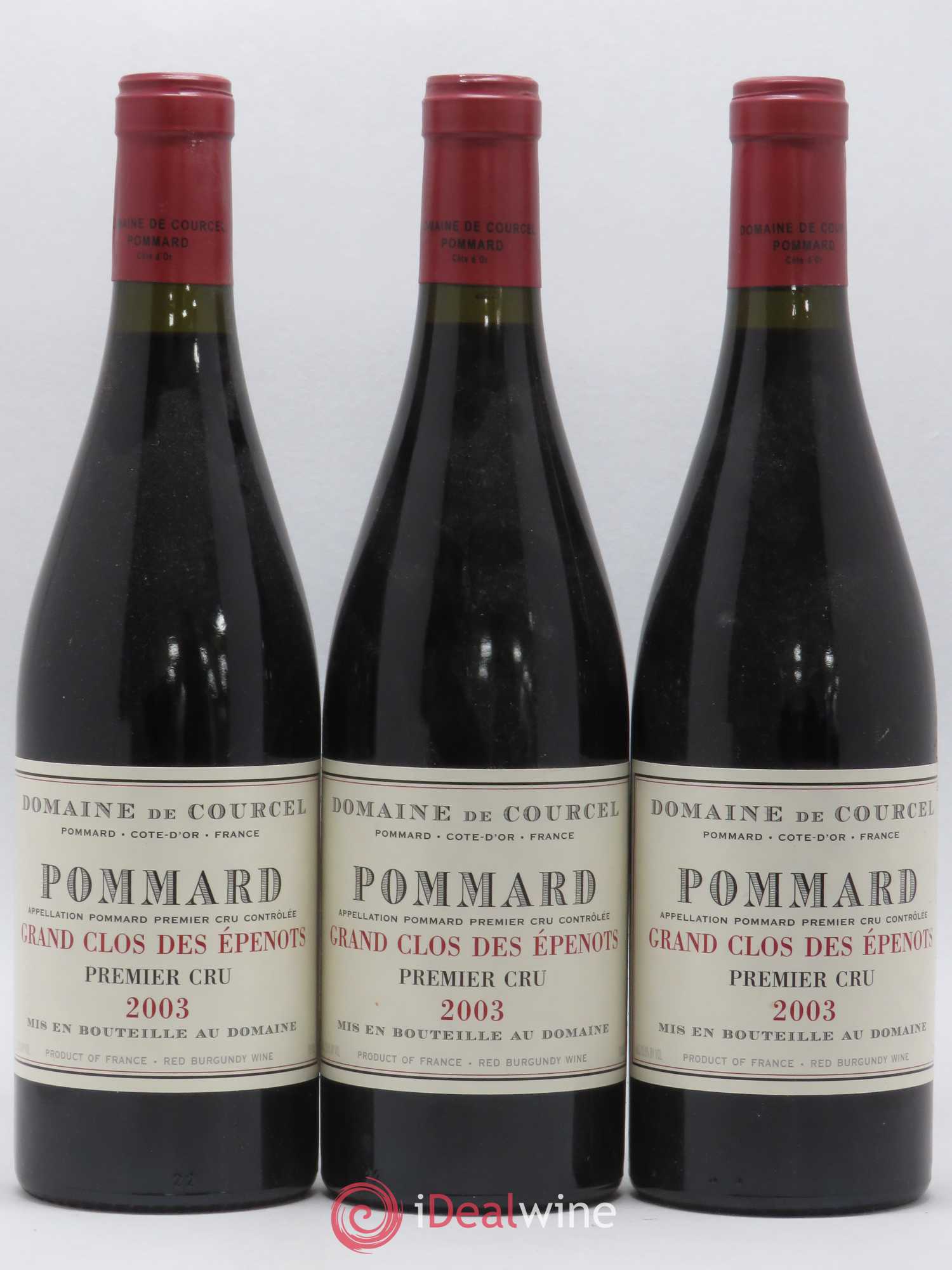 Pommard 1er Cru Grand Clos des Epenots de Courcel (Domaine) 2003 - Lot de 3 bouteilles - 0
