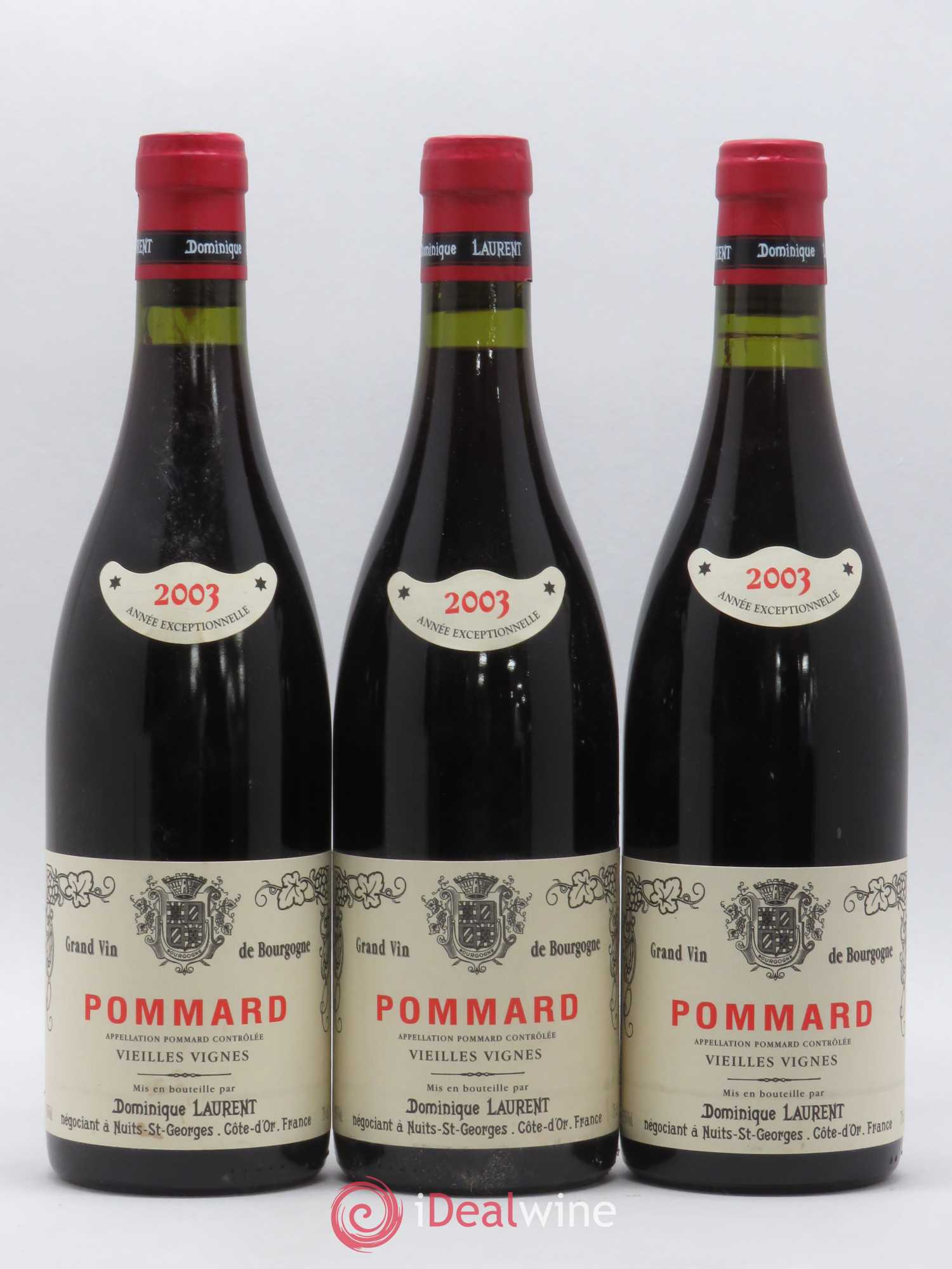 Pommard Vieilles Vignes Dominique Laurent 2003 - Lot de 3 bouteilles - 0