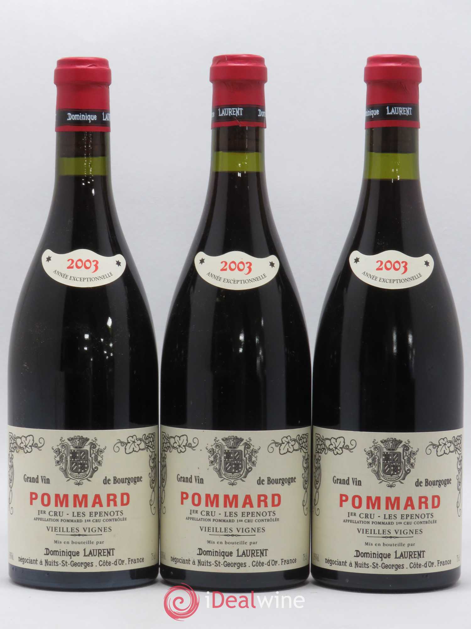 Pommard 1er Cru Les Epenots Dominique Laurent Vieilles Vignes 2003 - Lot de 3 bouteilles - 0