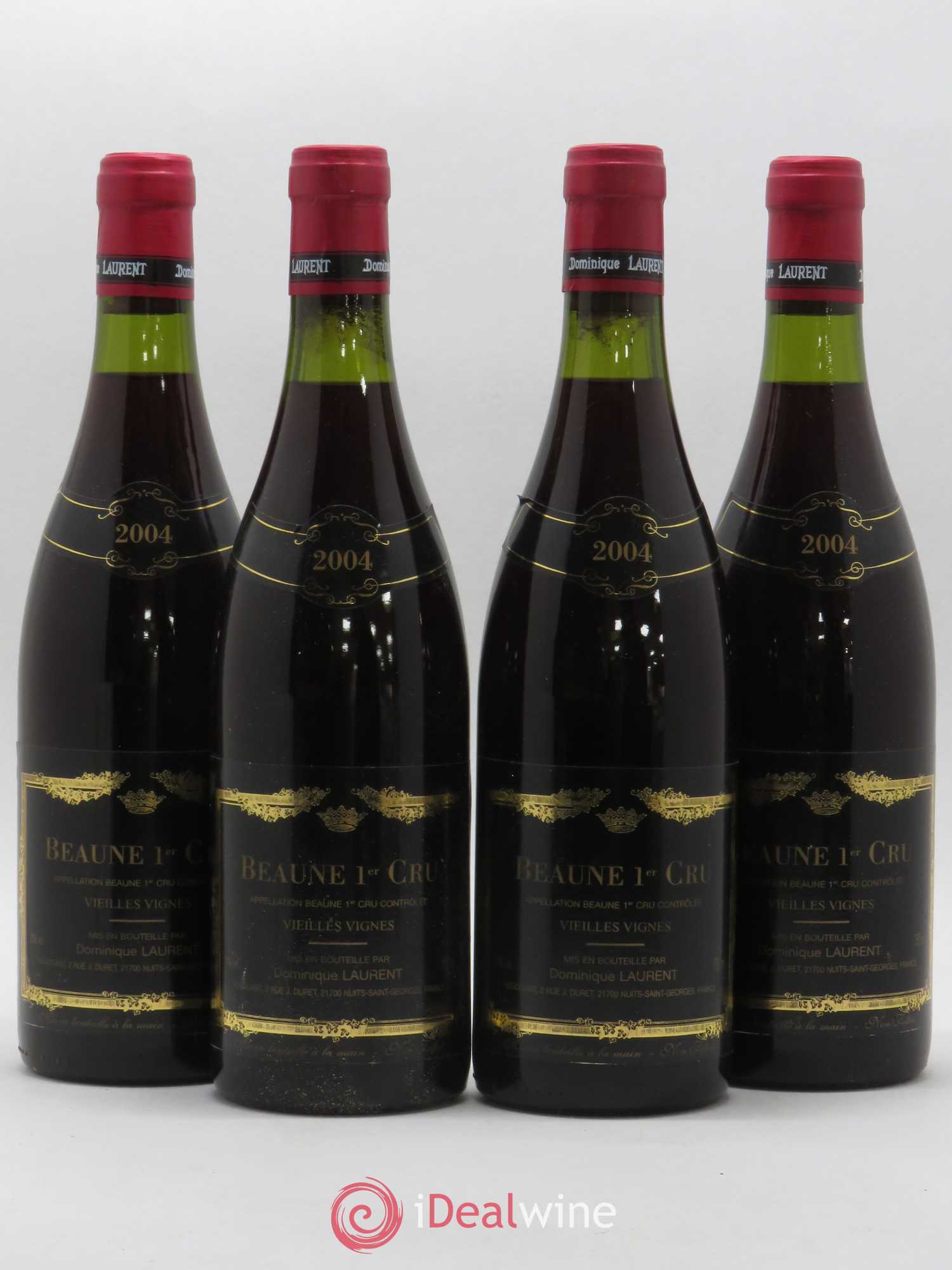 Beaune 1er Cru Vieilles Vignes Dominique Laurent 2004 - Lot de 4 bouteilles - 0