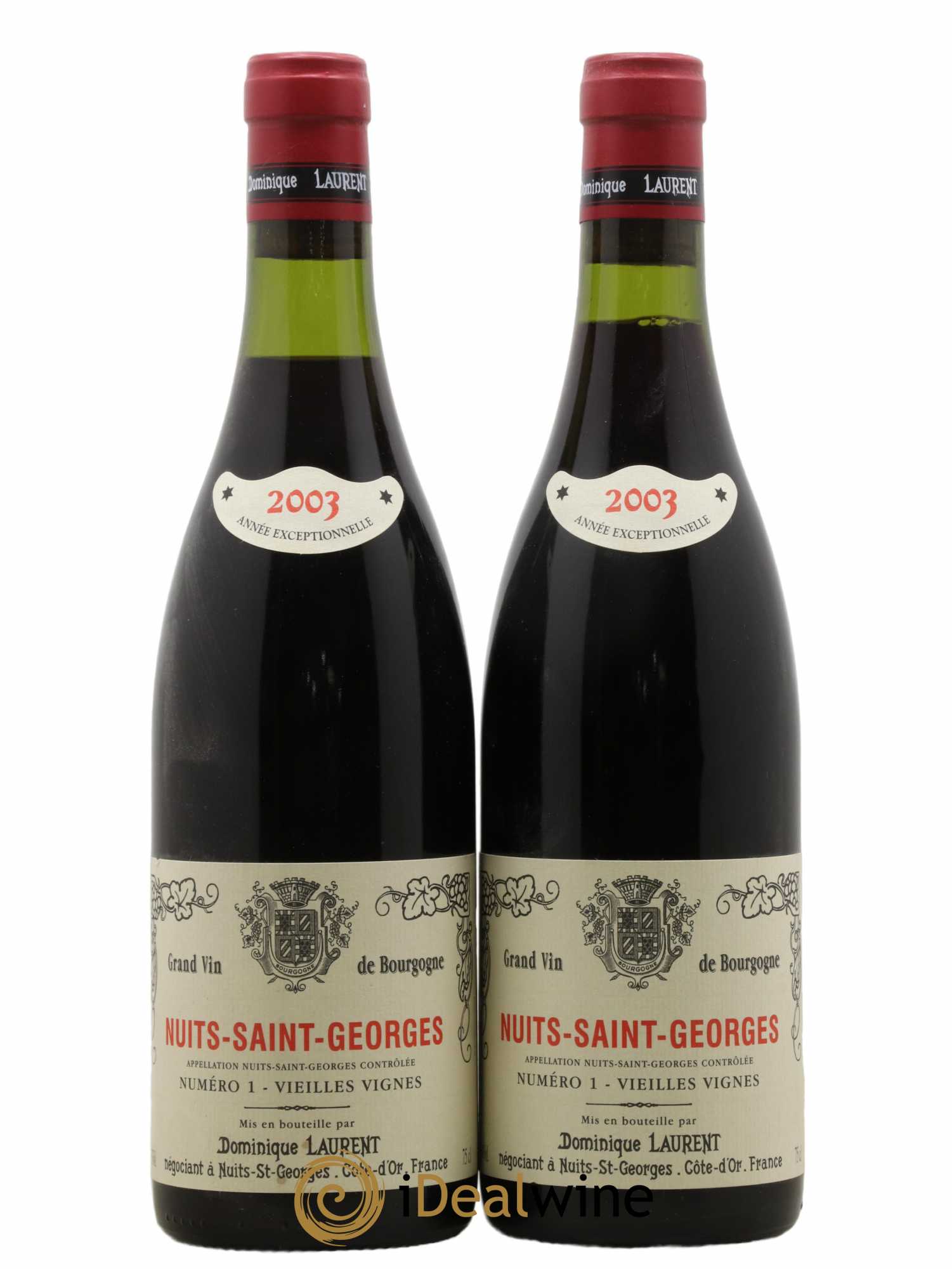 Nuits-Saint-Georges Vieilles Vignes Dominique Laurent numéro 1 2003 - Lot of 2 bottles - 0