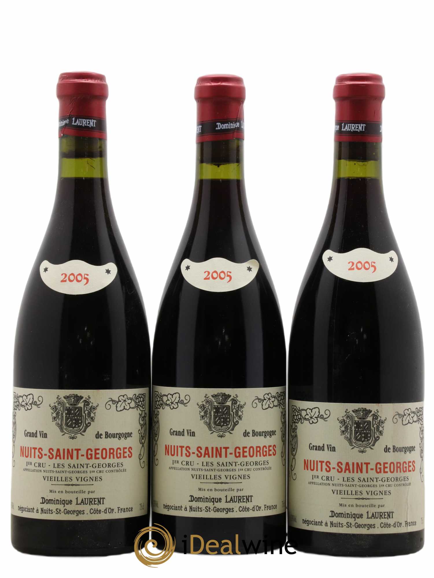 Nuits-Saint-Georges 1er Cru Les Saints Georges Vieilles Vignes Dominique Laurent 2005 - Lot de 3 bouteilles - 0