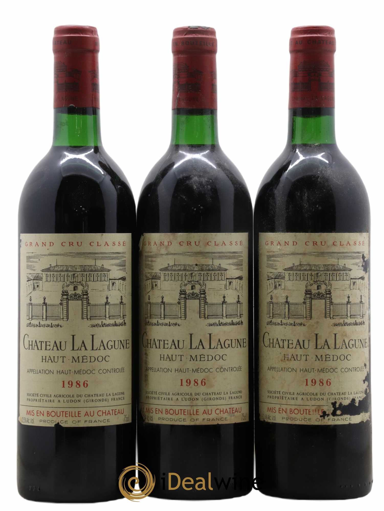 Château la Lagune 3ème Grand Cru Classé 1986 - Lot de 3 bouteilles - 0