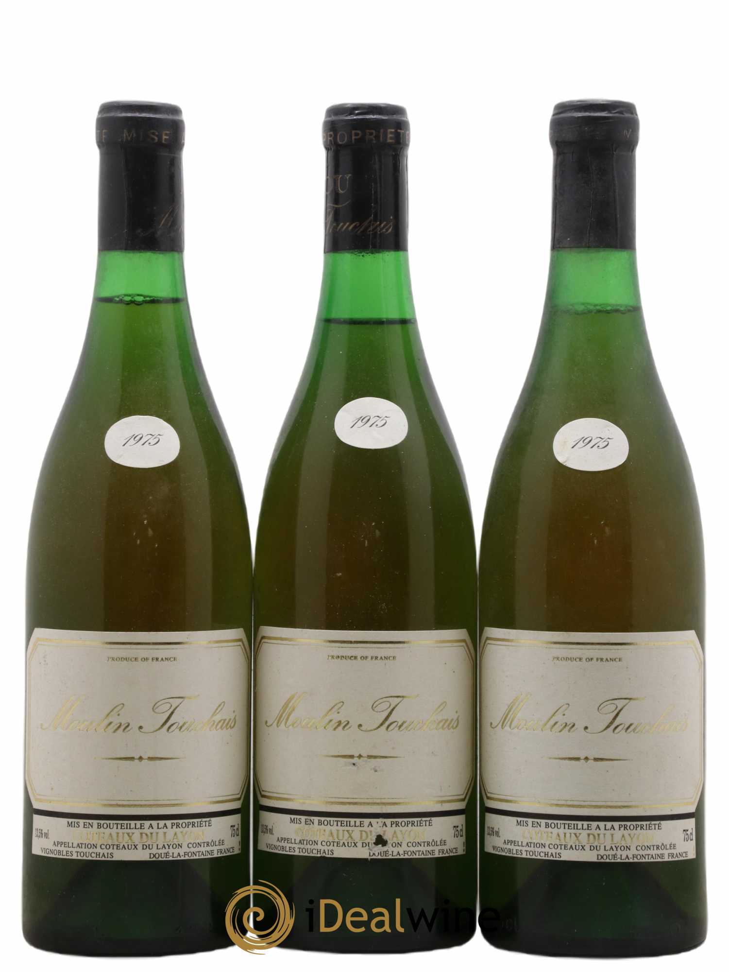 Coteaux du Layon Moulin Touchais 1975 - Lotto di 3 bottiglie - 0