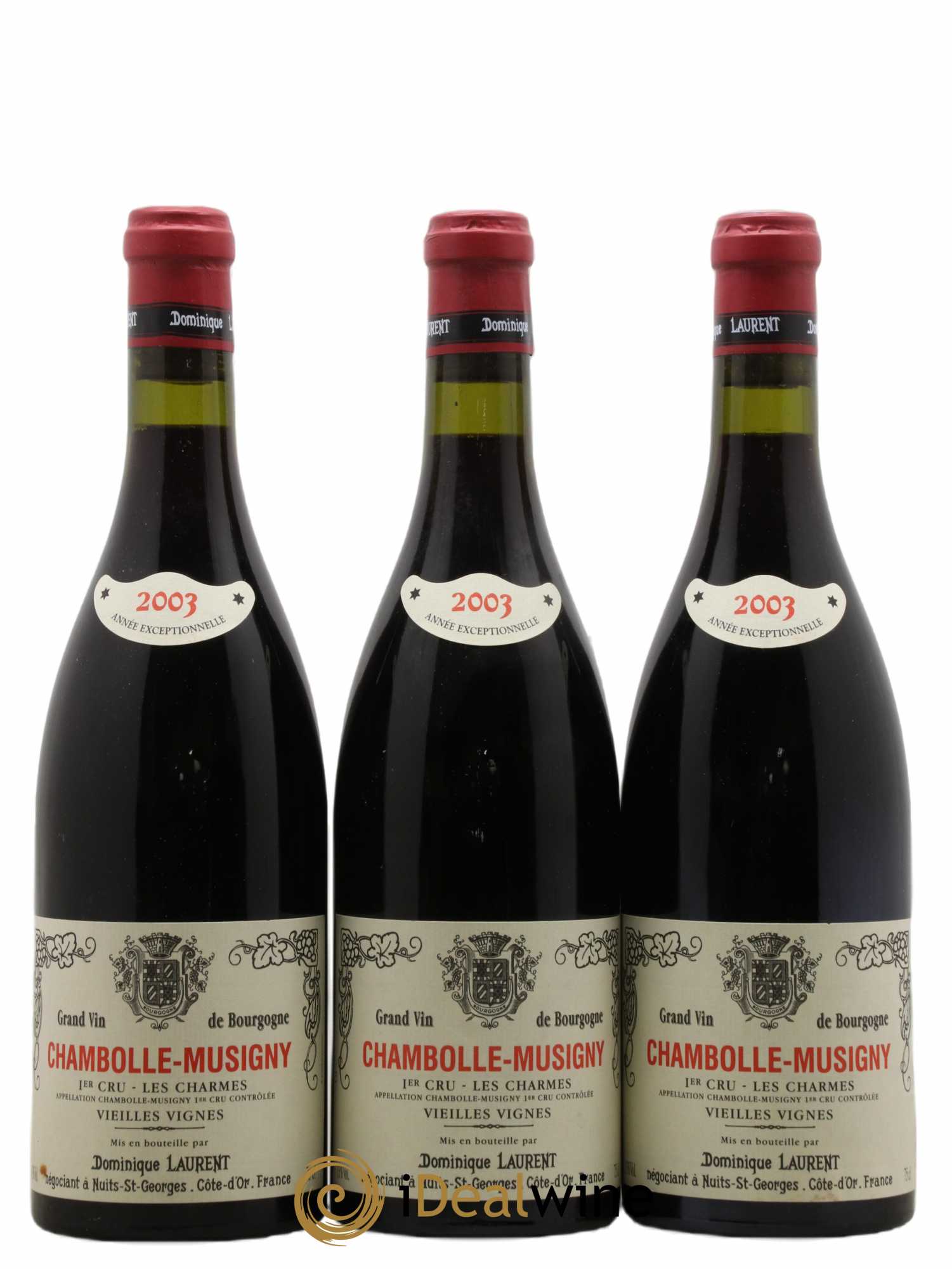Chambolle-Musigny 1er Cru Les Charmes Dominique Laurent Vieilles Vignes 2003 - Lot de 3 bouteilles - 0