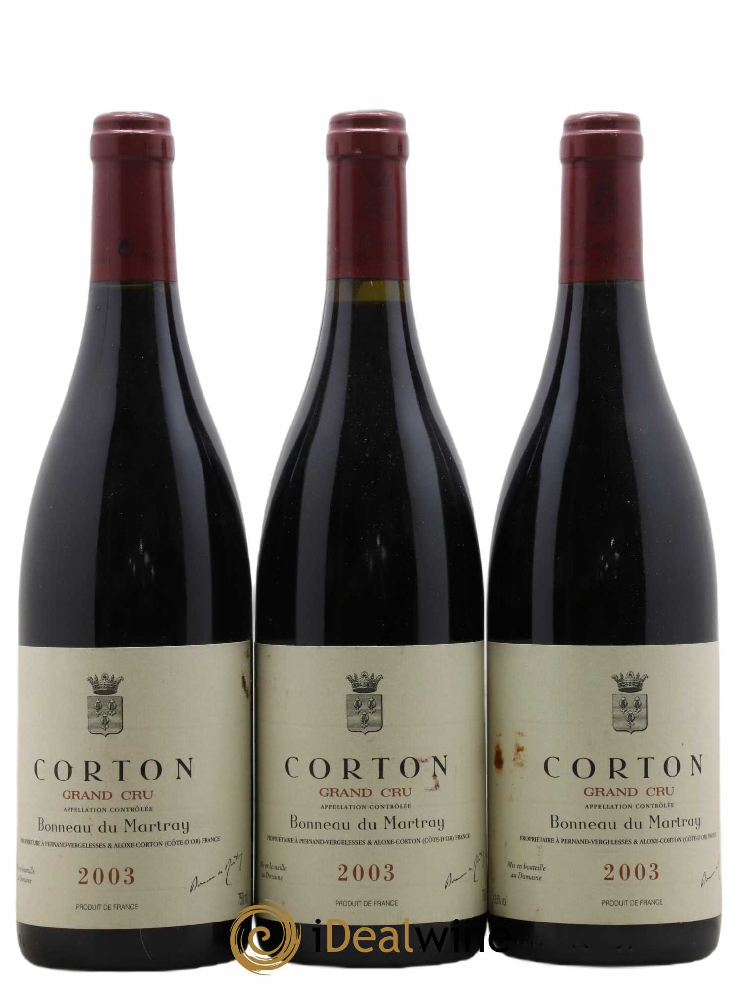 Corton Grand Cru Bonneau du Martray (Domaine) 2003 - Lot de 3 bouteilles - 0