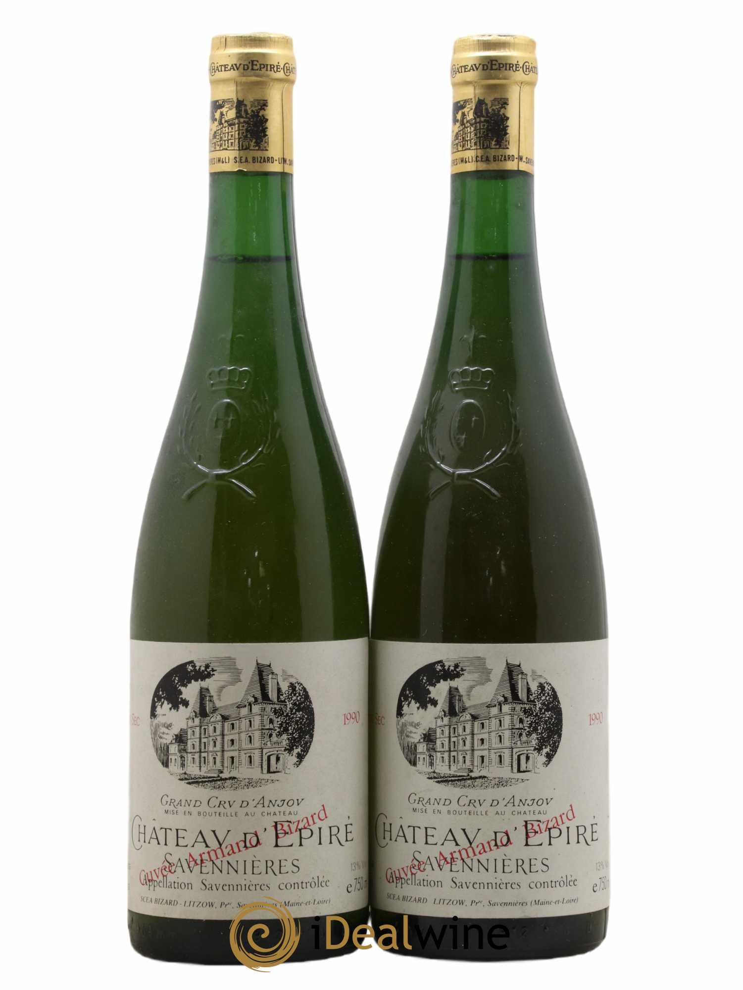 Savennières Demi sec cuvée Armand Bizard Château d'Epiré 1990 - Lot de 2 bouteilles - 0