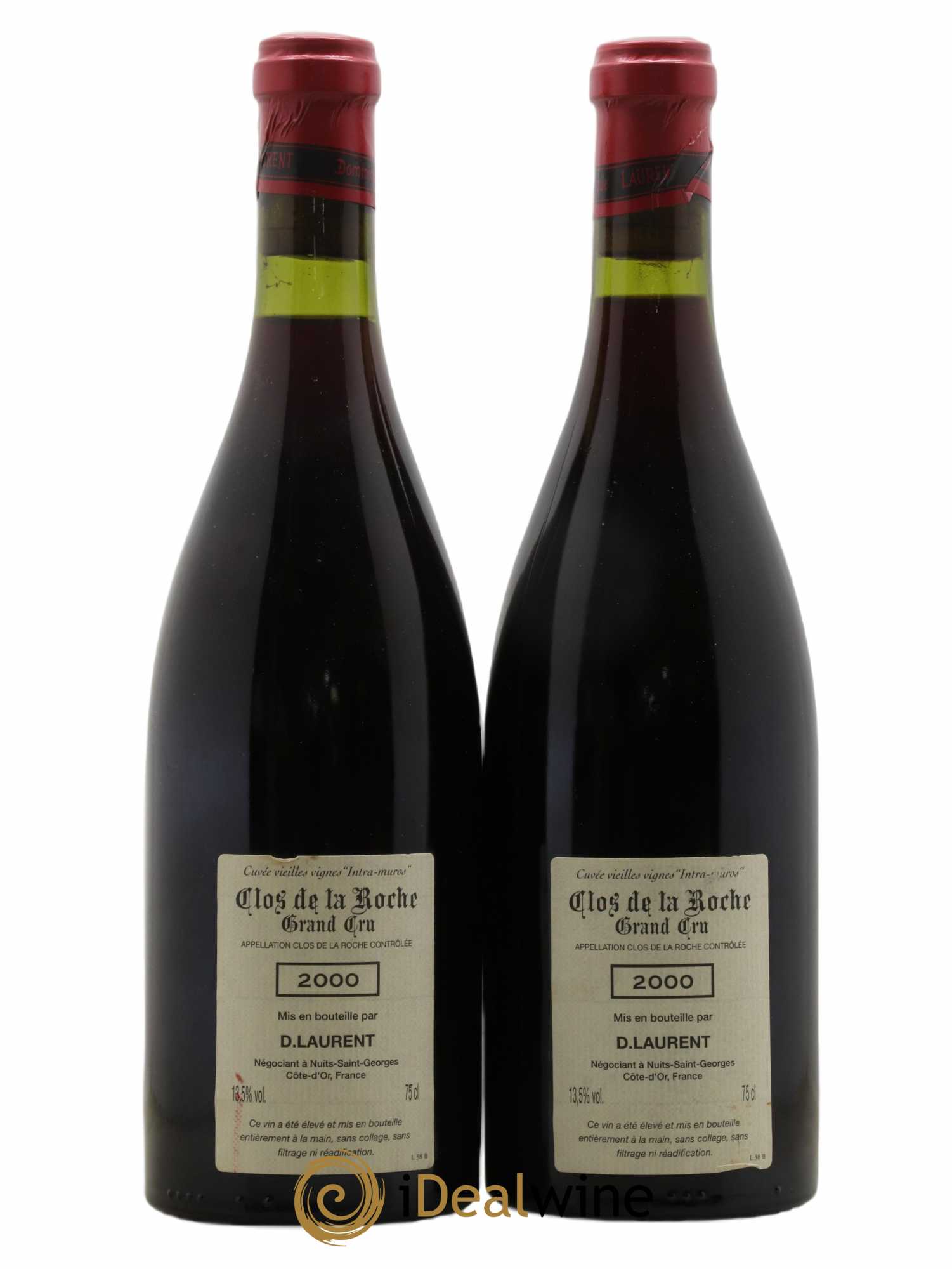 Clos de la Roche Grand Cru Vieilles vignes Intra-muros Dominique Laurent 2000 - Lot de 2 bouteilles - 1
