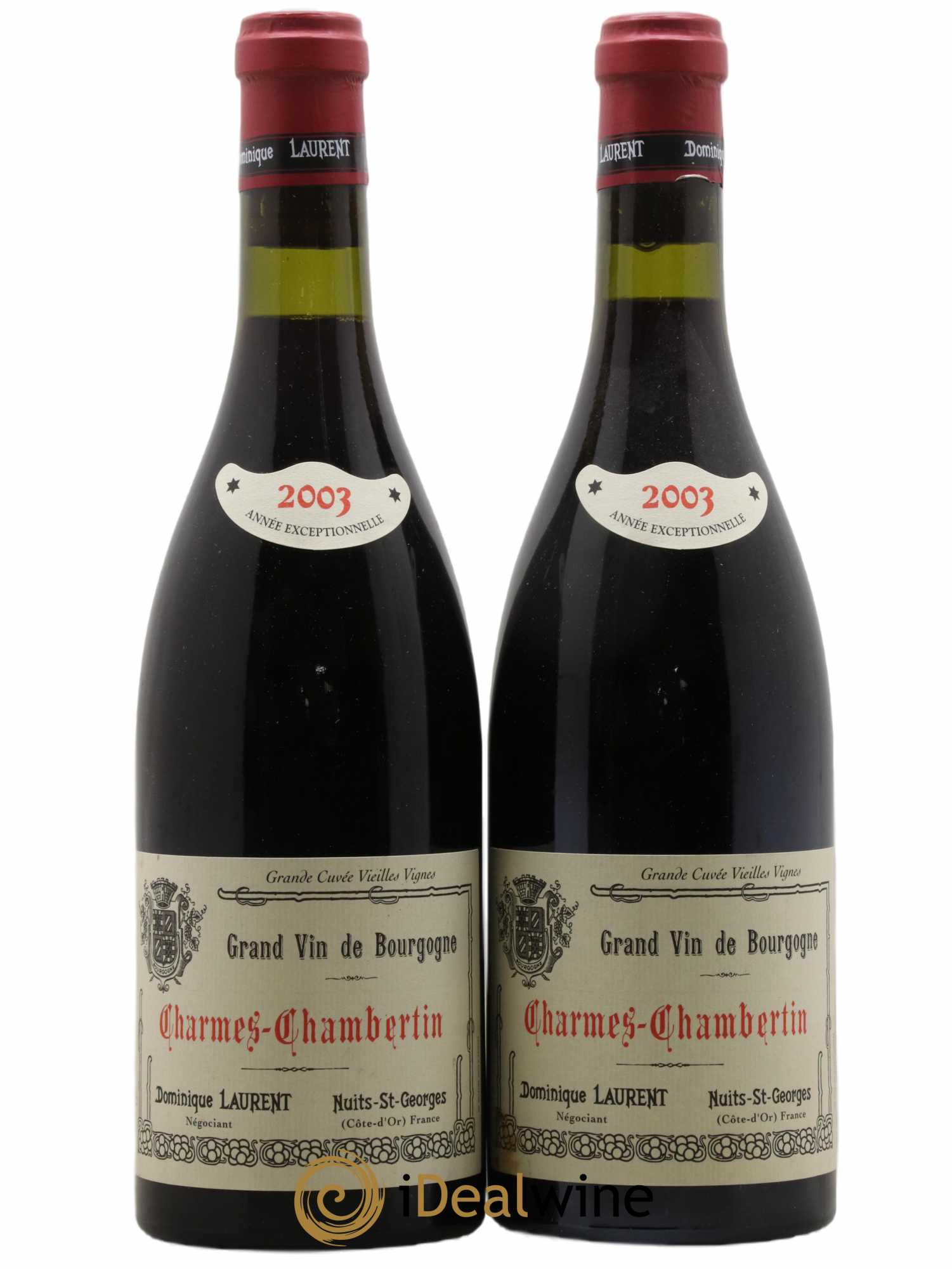 Charmes-Chambertin Grand Cru Dominique Laurent Vieilles Vignes 2003 - Lot de 2 bouteilles - 0