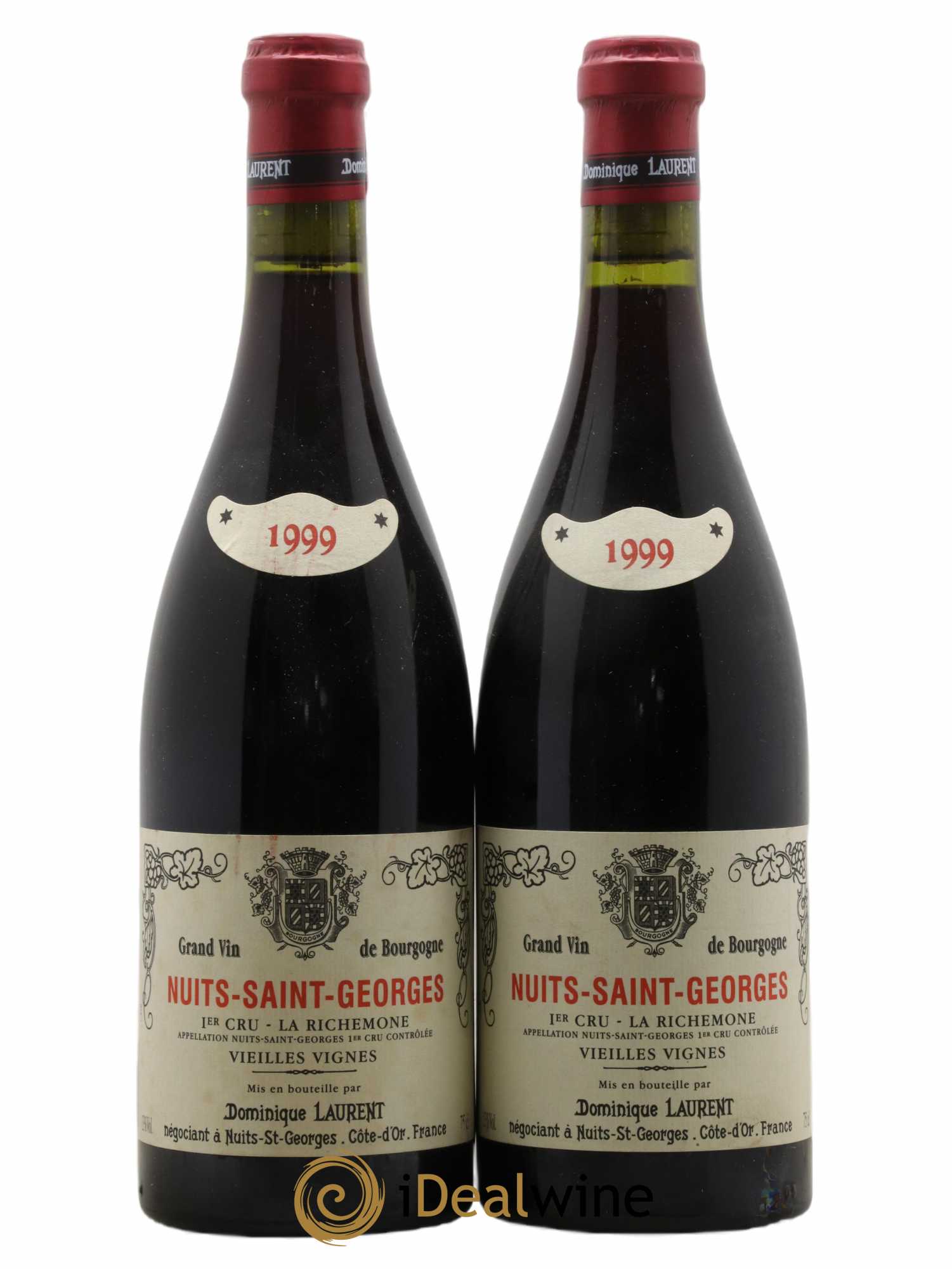 Nuits-Saint-Georges 1er Cru La Richemone Vieilles Vignes Dominique Laurent 1999 - Lot de 2 bouteilles - 0