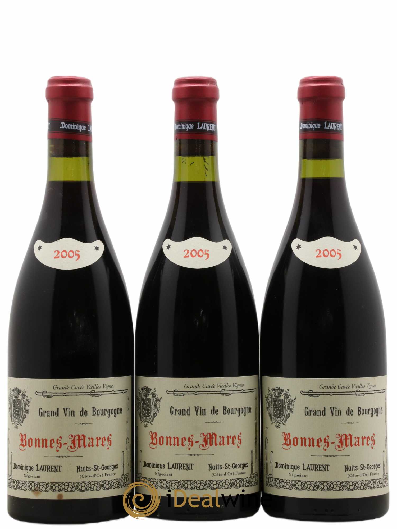 Bonnes-Mares Grand Cru Grande Cuvée Vieilles Vignes Dominique Laurent 2005 - Lot de 3 bouteilles - 0