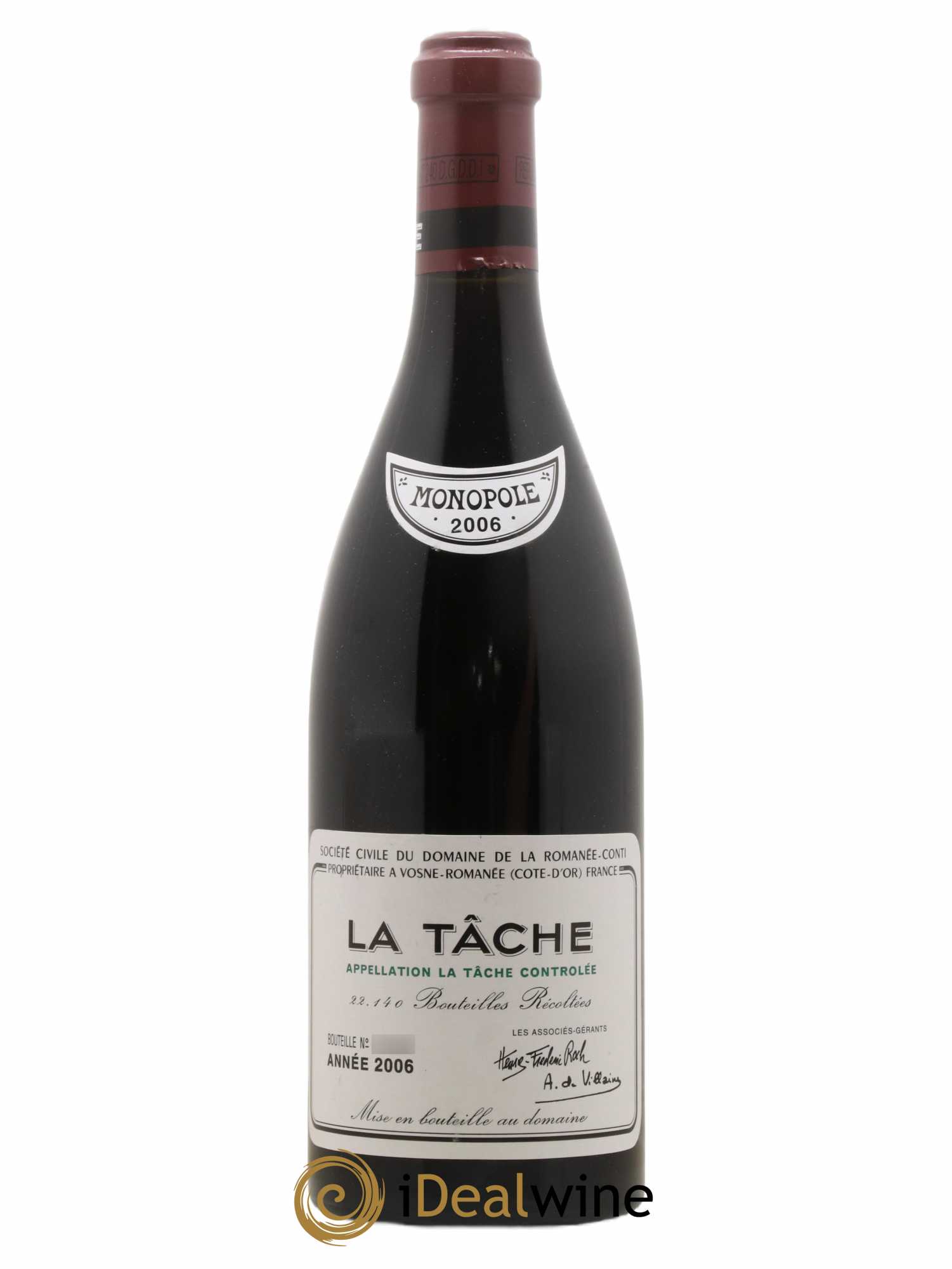 La Tâche Grand Cru Domaine de la Romanée-Conti 2006 - Lot de 1 bouteille - 0