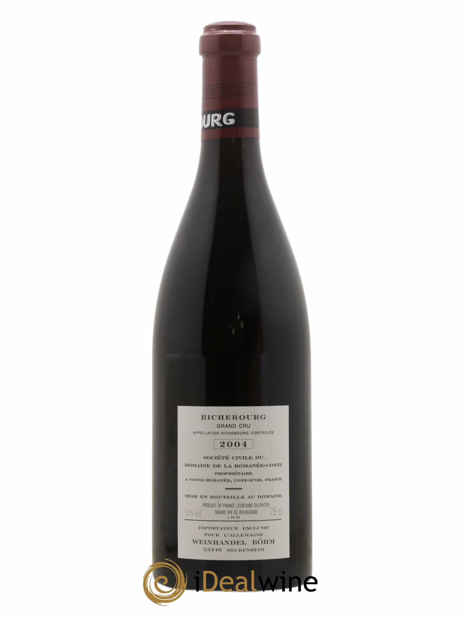 Richebourg Grand Cru Domaine de la Romanée-Conti 2004 - Lot de 1 bouteille - 1