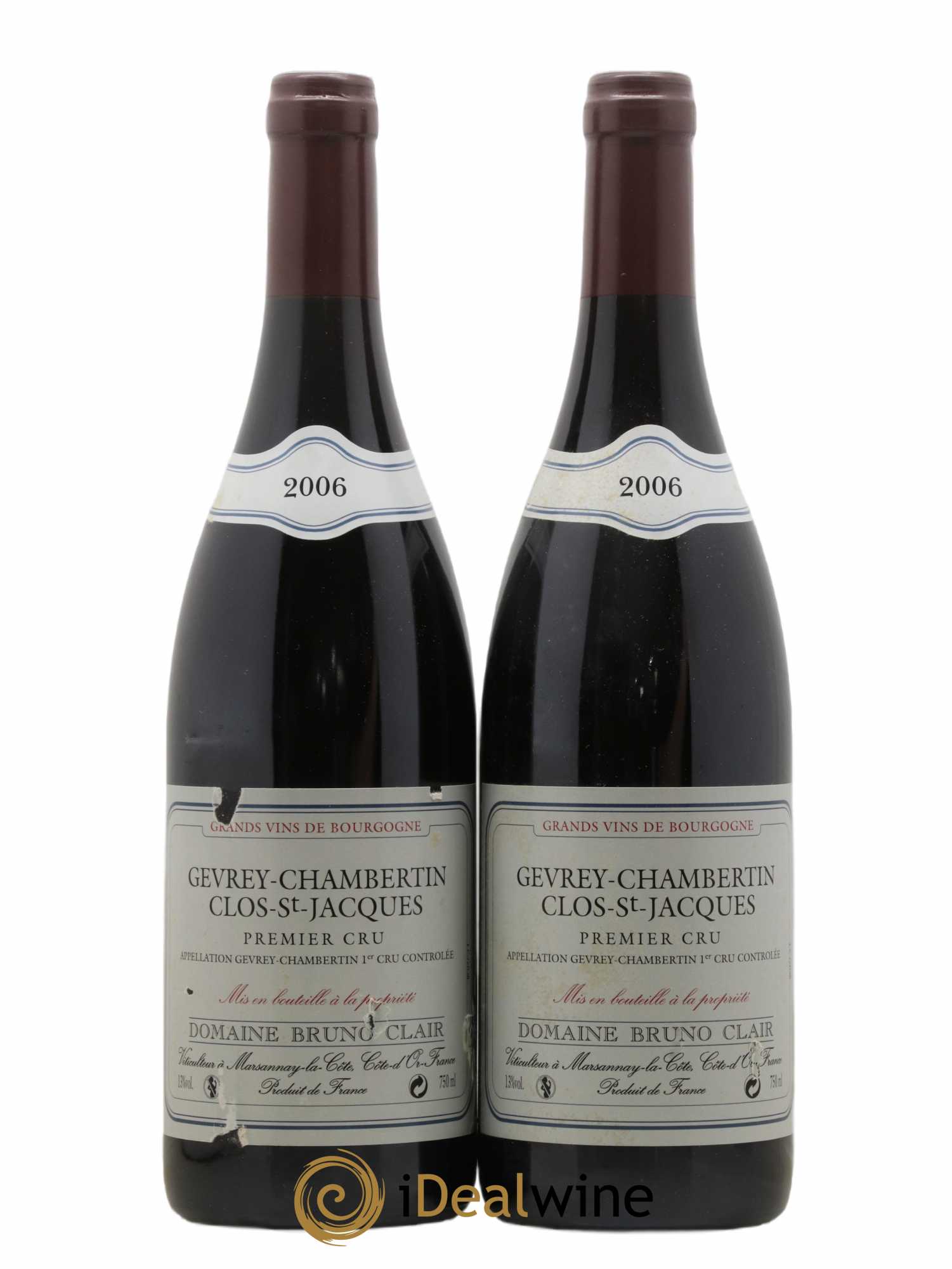 Gevrey-Chambertin 1er Cru Clos Saint-Jacques Bruno Clair (Domaine) 2006 - Lot de 2 bouteilles - 0