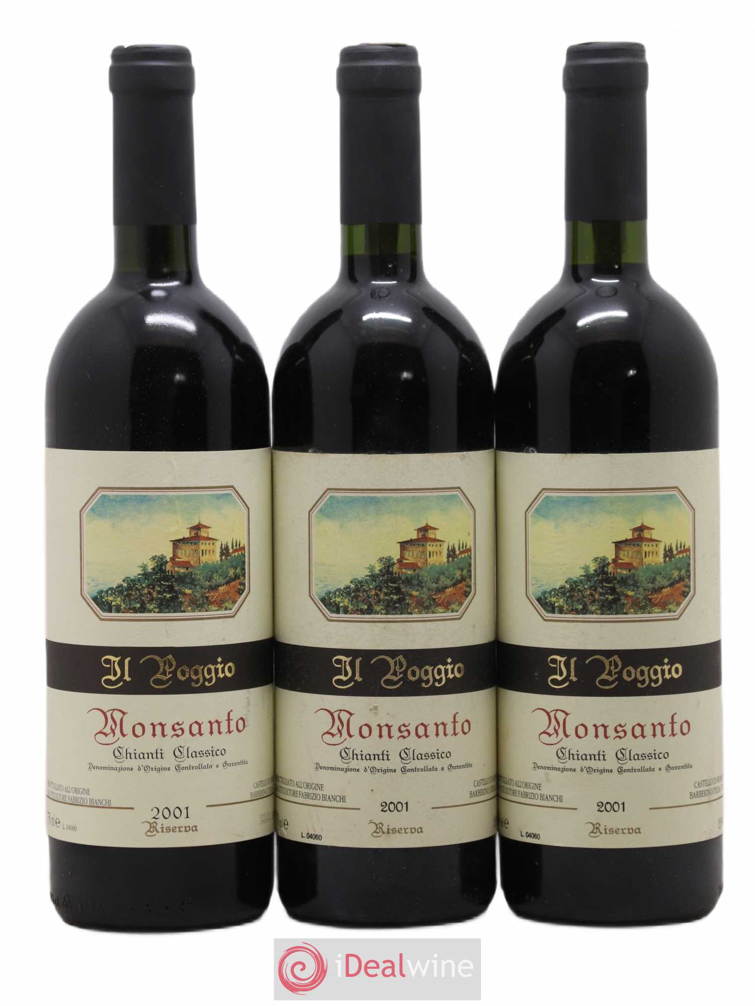 Chianti Classico DOCG Riserva Il Poggio Castello di Monsanto 2001 - Lot de 3 bouteilles - 0