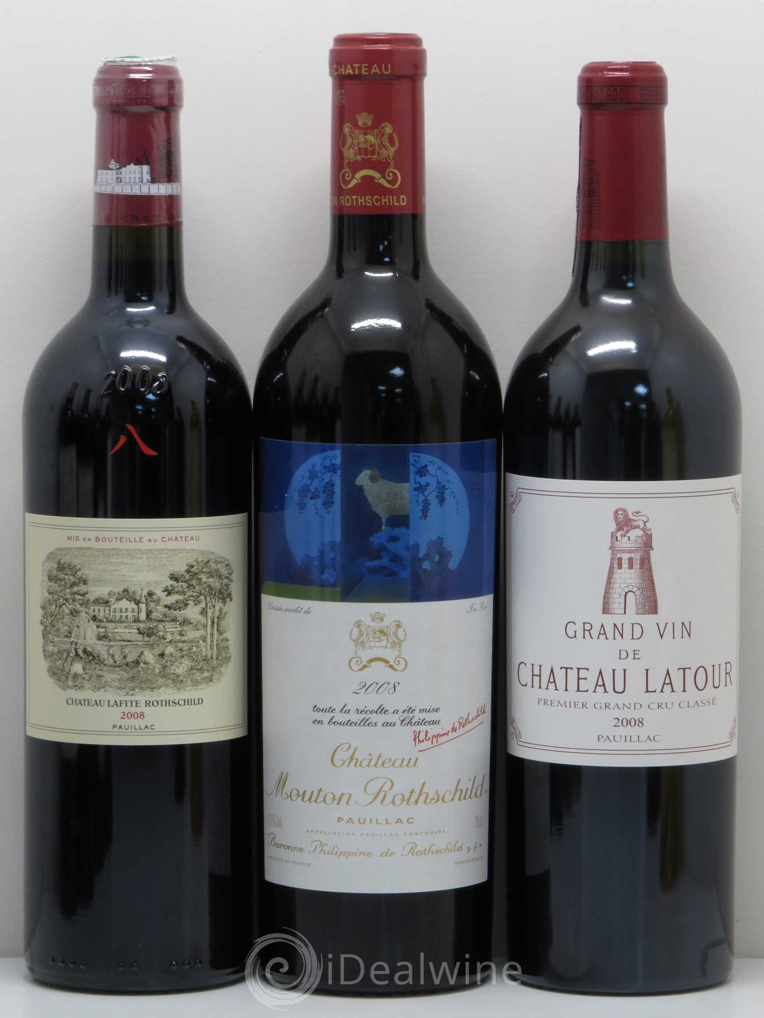 Caisse Collection Duclot 2008 (1 Haut-Brion, 1 Mission haut-brion, 1 Margaux, 1 Latour, 1 Lafite Rothschild, 1 Mouton Rothschild, 1 Pétrus, 1 Cheval Blanc 1 Yquem) 2008 - Posten von 1 Flasche - 1