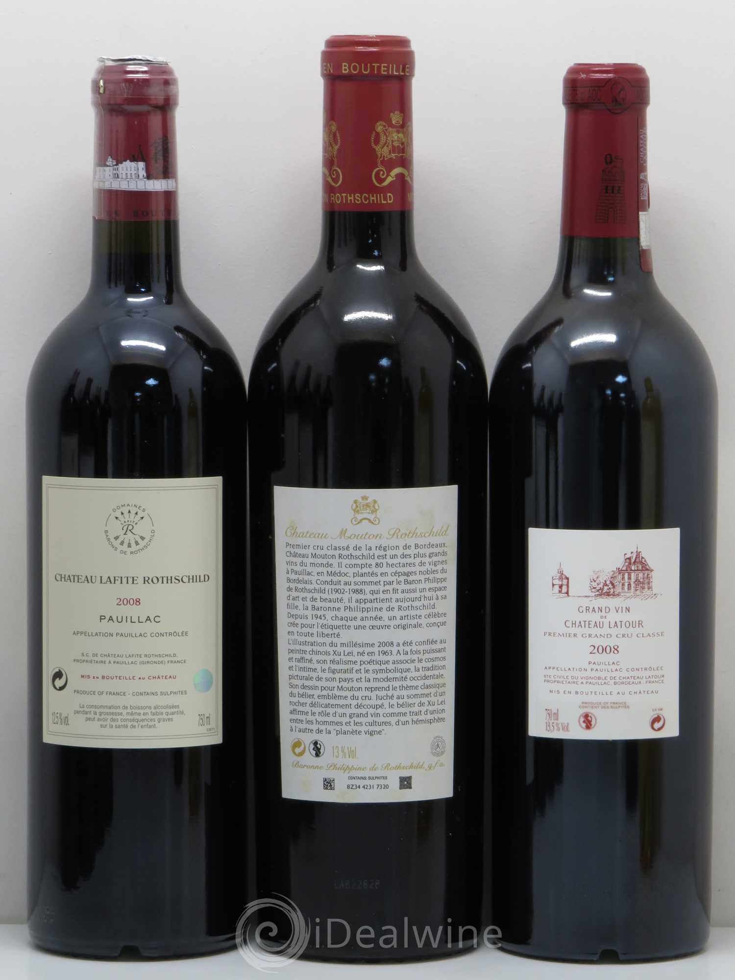 Caisse Collection Duclot 2008 (1 Haut-Brion, 1 Mission haut-brion, 1 Margaux, 1 Latour, 1 Lafite Rothschild, 1 Mouton Rothschild, 1 Pétrus, 1 Cheval Blanc 1 Yquem) 2008 - Posten von 1 Flasche - 2