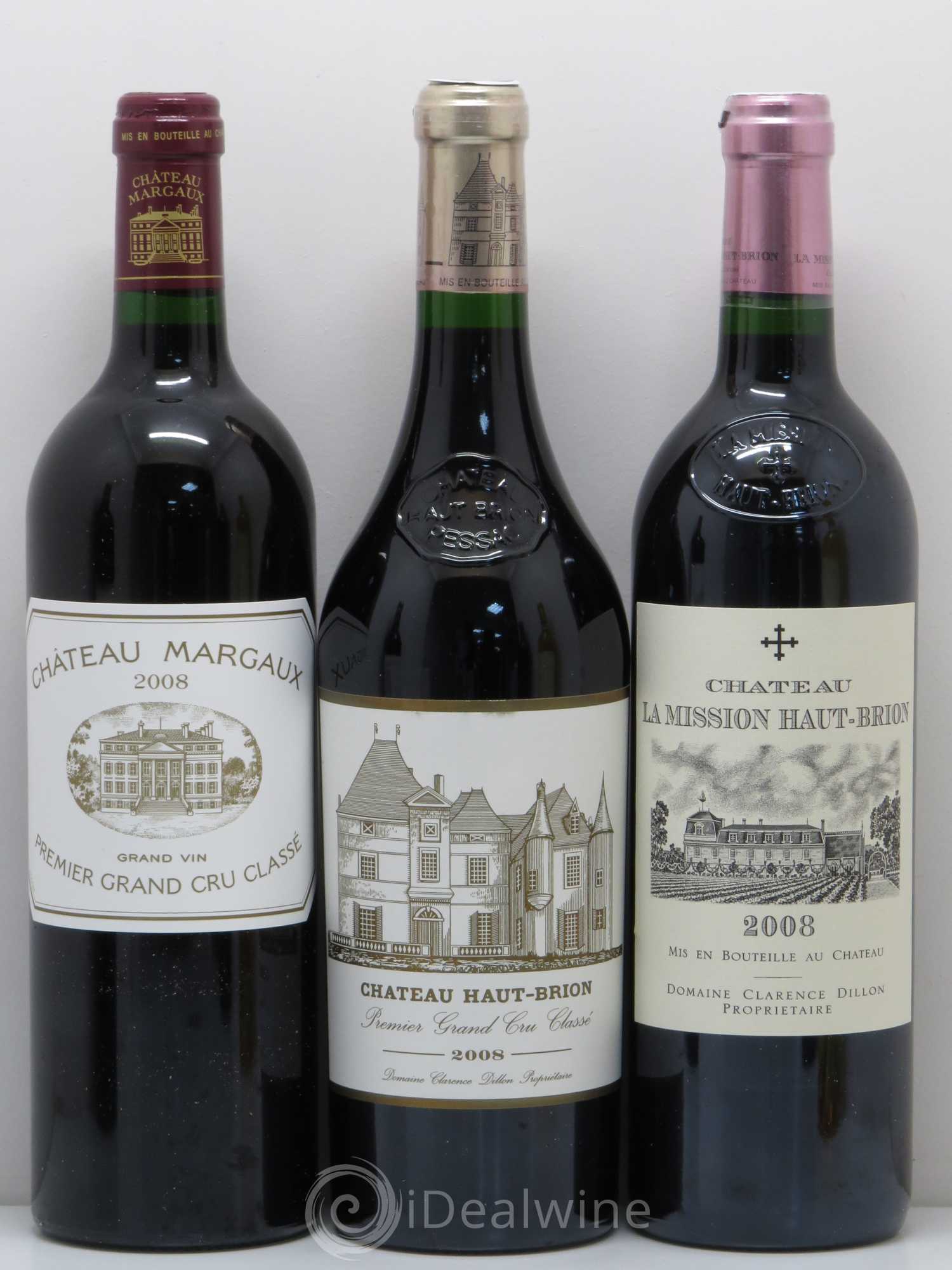 Caisse Collection Duclot 2008 (1 Haut-Brion, 1 Mission haut-brion, 1 Margaux, 1 Latour, 1 Lafite Rothschild, 1 Mouton Rothschild, 1 Pétrus, 1 Cheval Blanc 1 Yquem) 2008 - Posten von 1 Flasche - 3