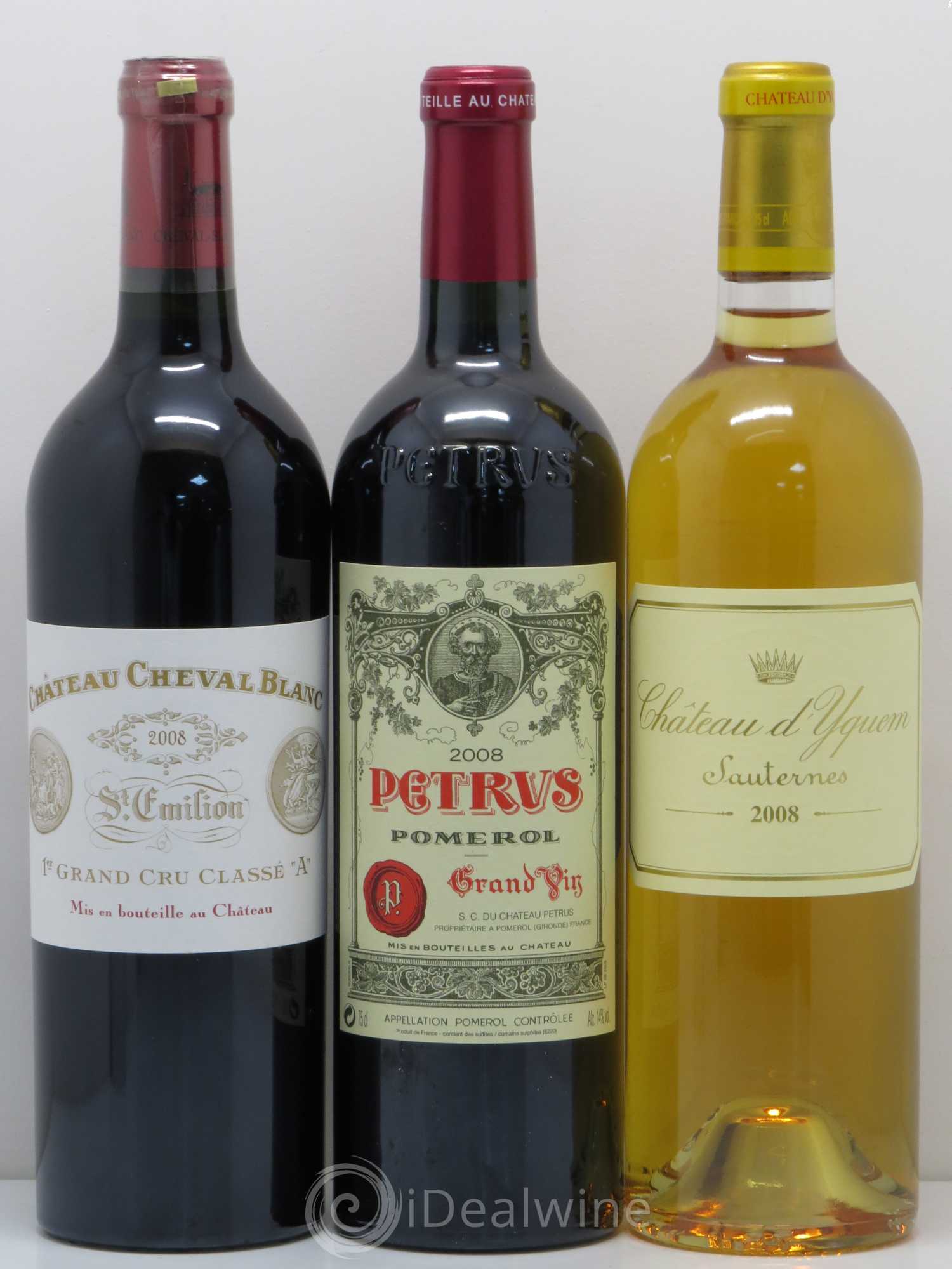 Caisse Collection Duclot 2008 (1 Haut-Brion, 1 Mission haut-brion, 1 Margaux, 1 Latour, 1 Lafite Rothschild, 1 Mouton Rothschild, 1 Pétrus, 1 Cheval Blanc 1 Yquem) 2008 - Posten von 1 Flasche - 5