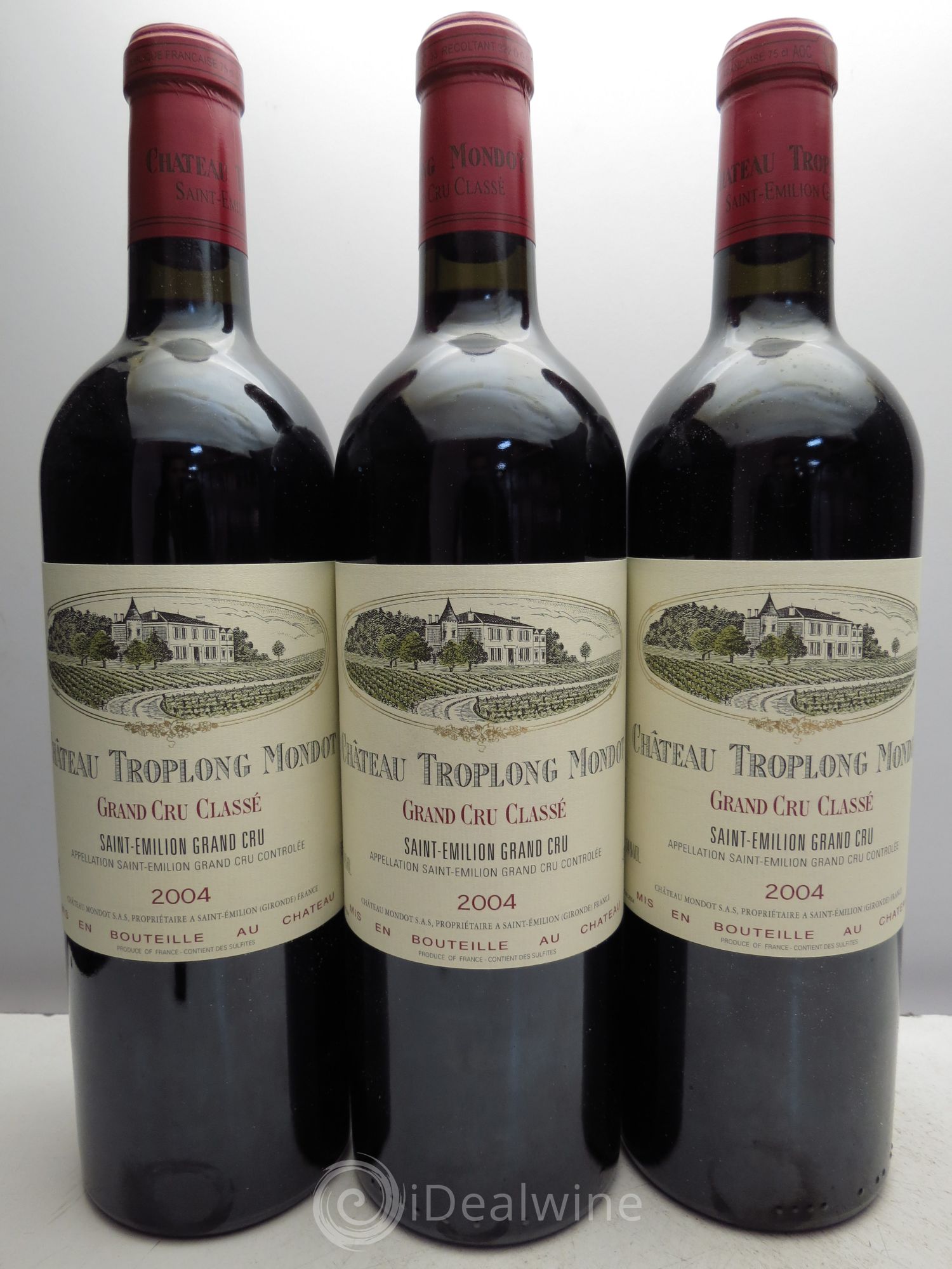 Château Troplong Mondot 1er Grand Cru Classé B 2004 - Lot de 3 bouteilles - 0
