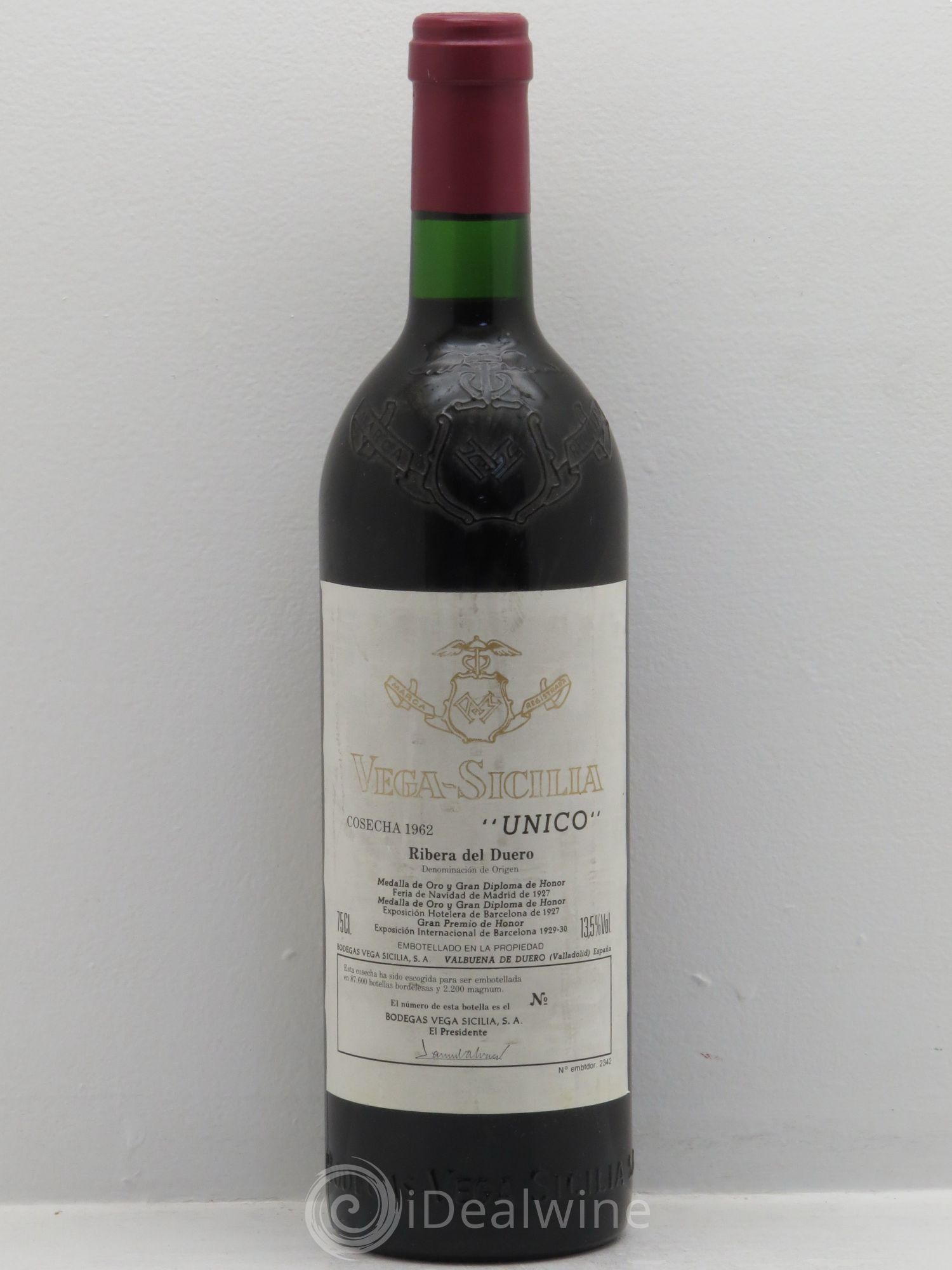Ribera Del Duero DO Vega Sicilia Unico Famille Alvarez 1962 - Lot de 1 bouteille - 0